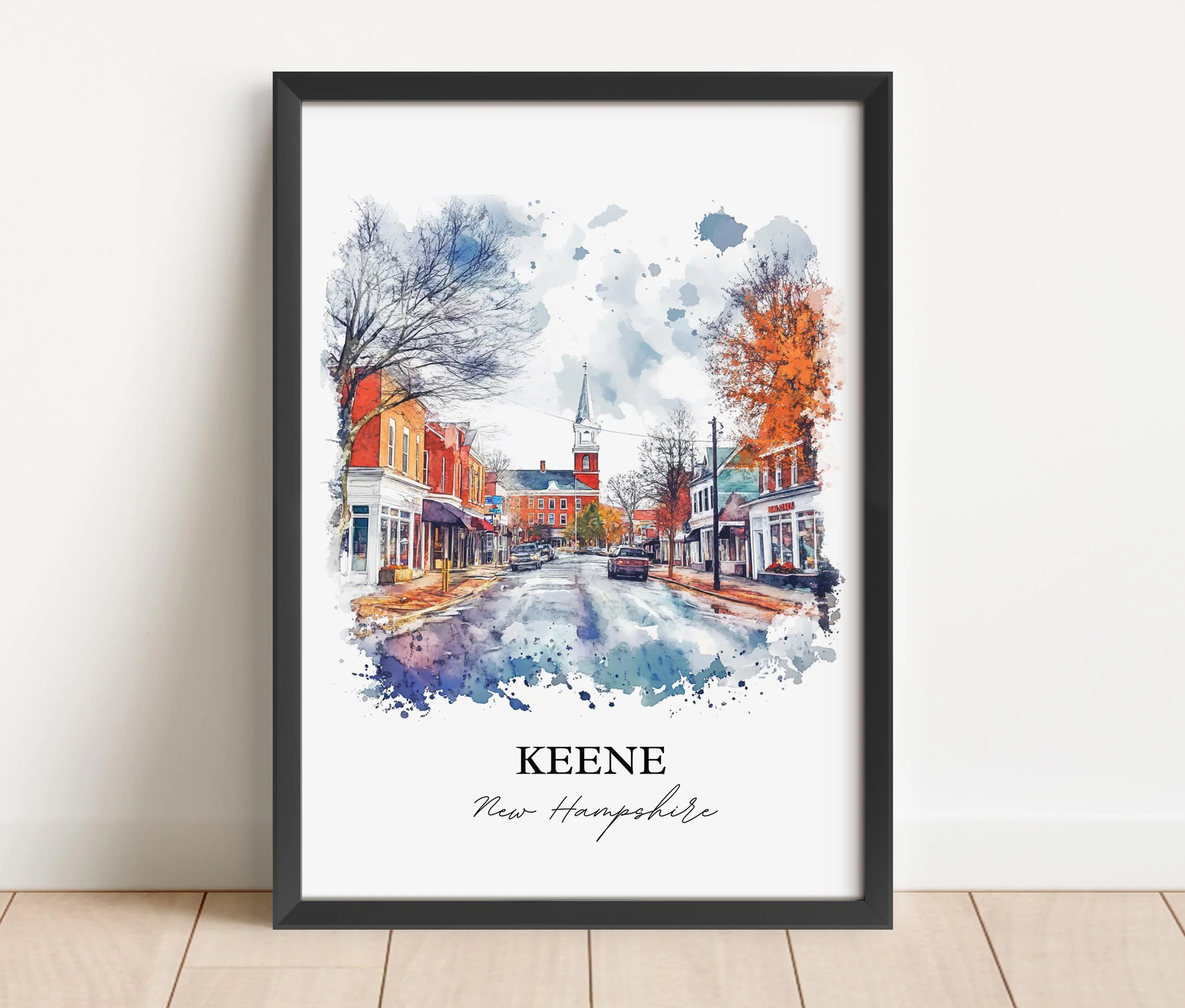 Keene, New Hampshire, USA – Watercolor Art Print - Image 5