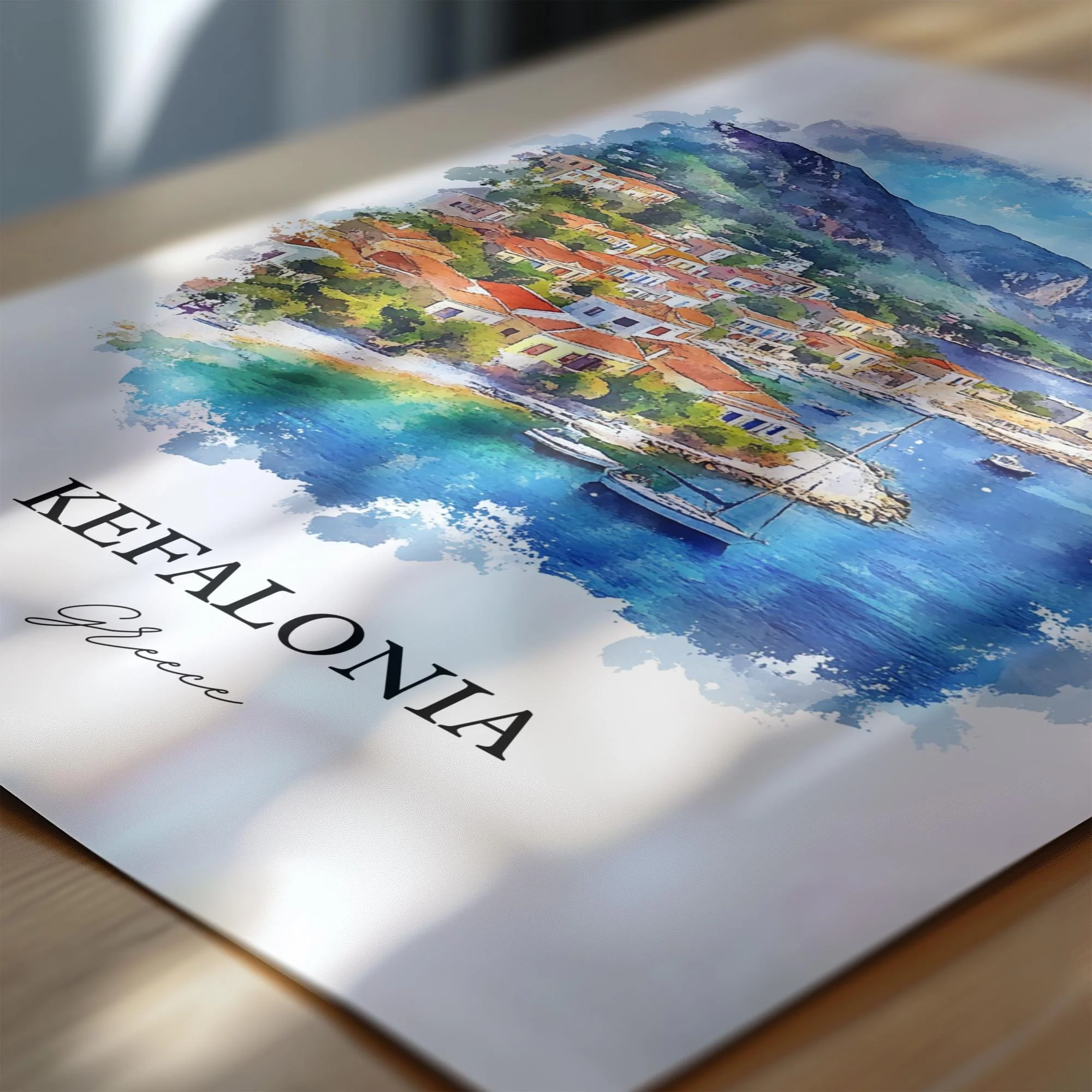 Kefalonia, Greece – Watercolor Art Print - Image 2