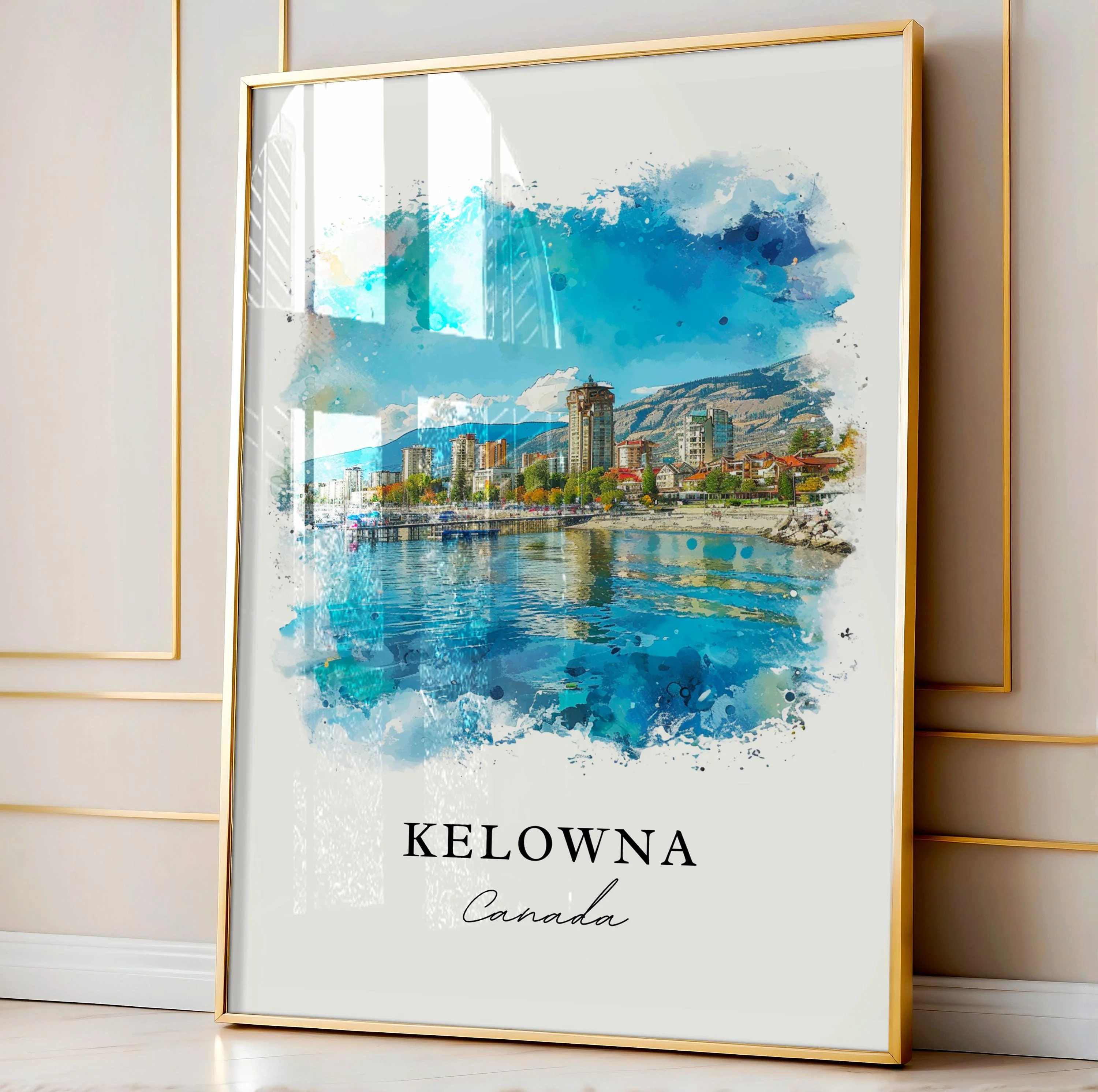 Kelowna, Canada – Watercolor Art Print - Image 4