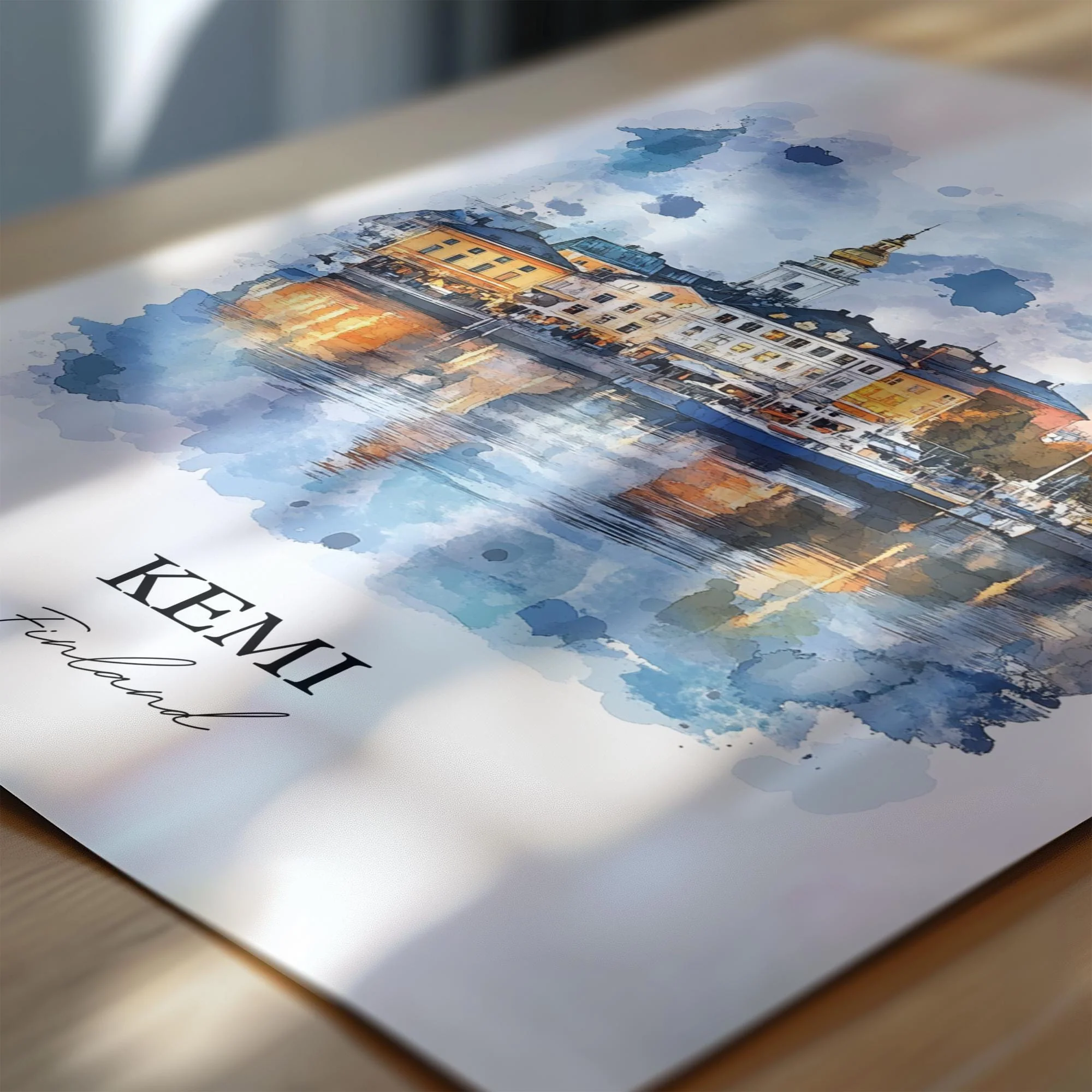 Kemi, Finland – Watercolor Art Print - Image 2