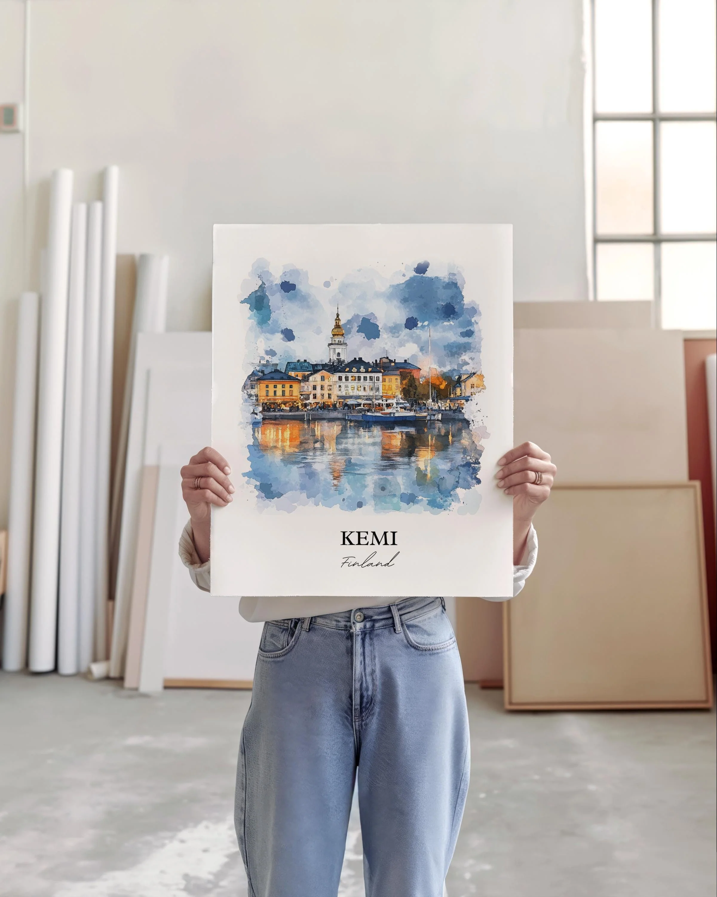 Kemi, Finland – Watercolor Art Print - Image 4