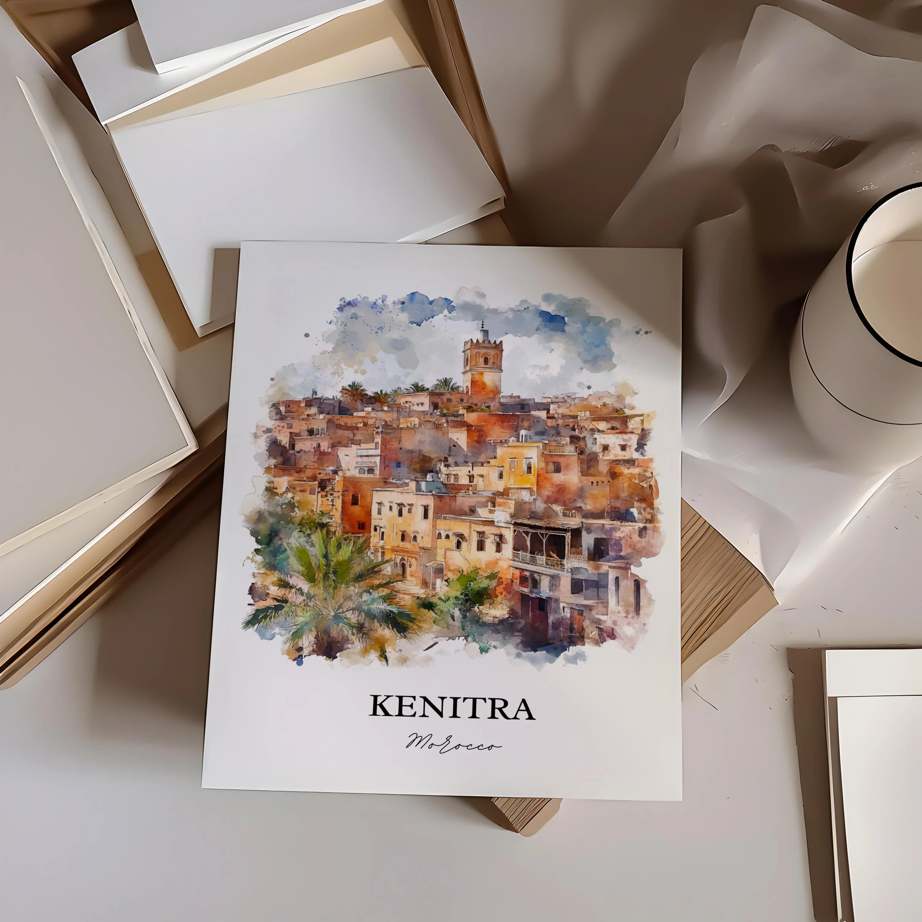 Kenitra, Morocco – Watercolor Art Print - Image 6