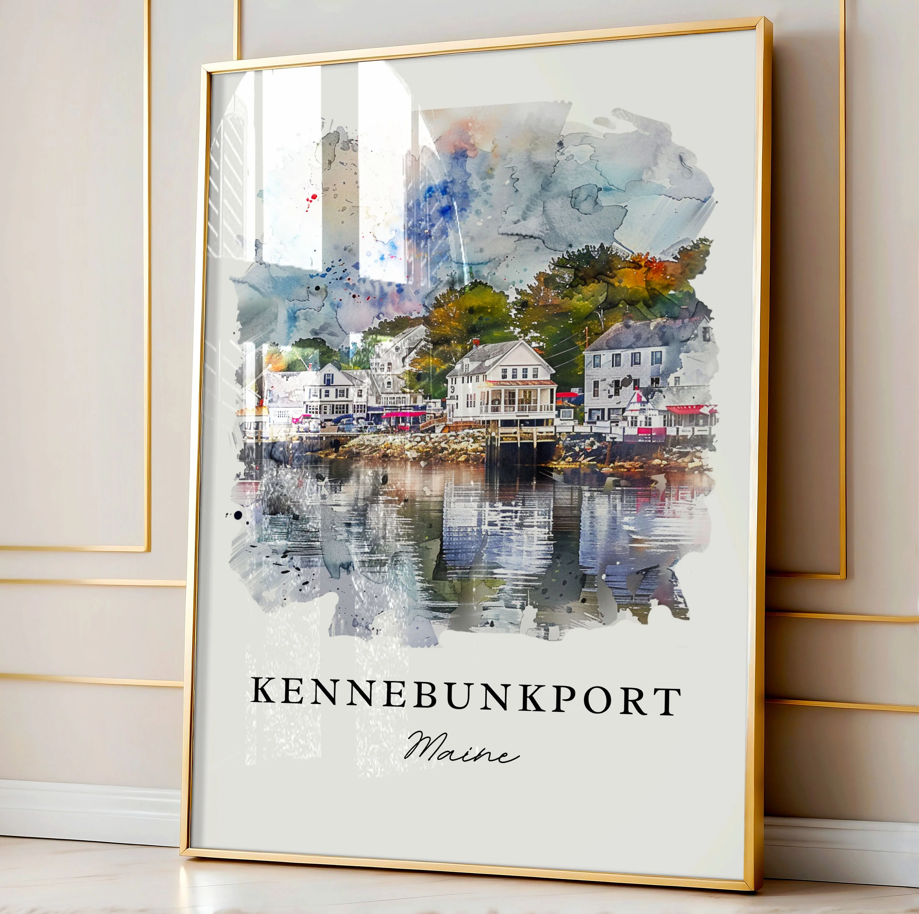Kennebunkport, Maine, ME – Watercolor Art Print - Image 4