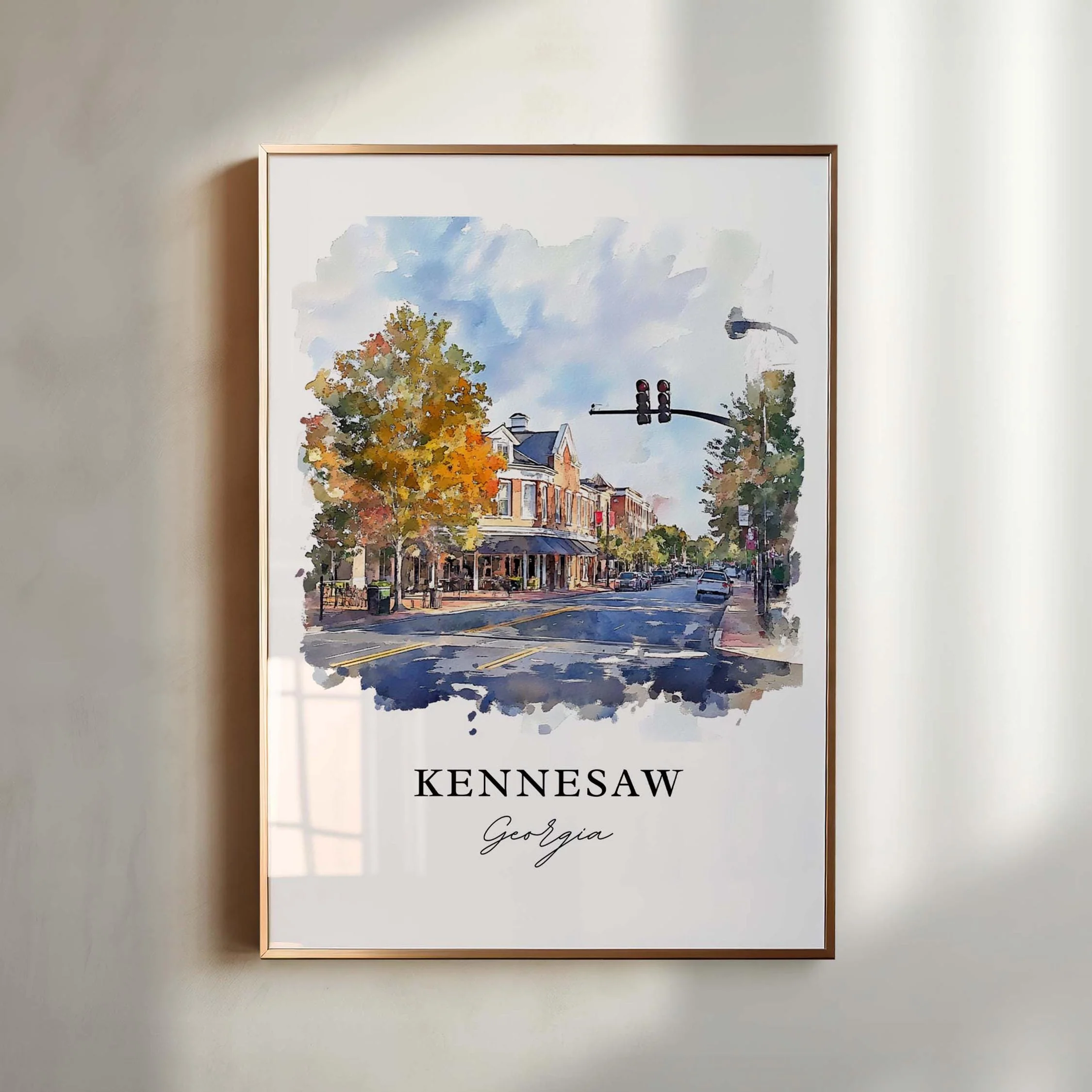Kennesaw, Georgia, USA – Watercolor Art Print