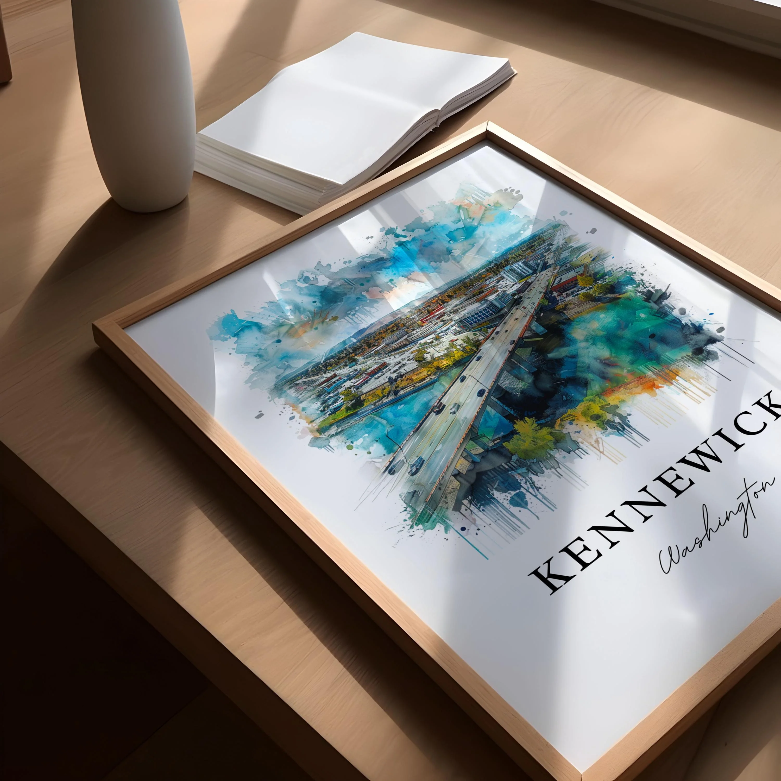 Kennewick, USA – Watercolor Art Print - Image 3