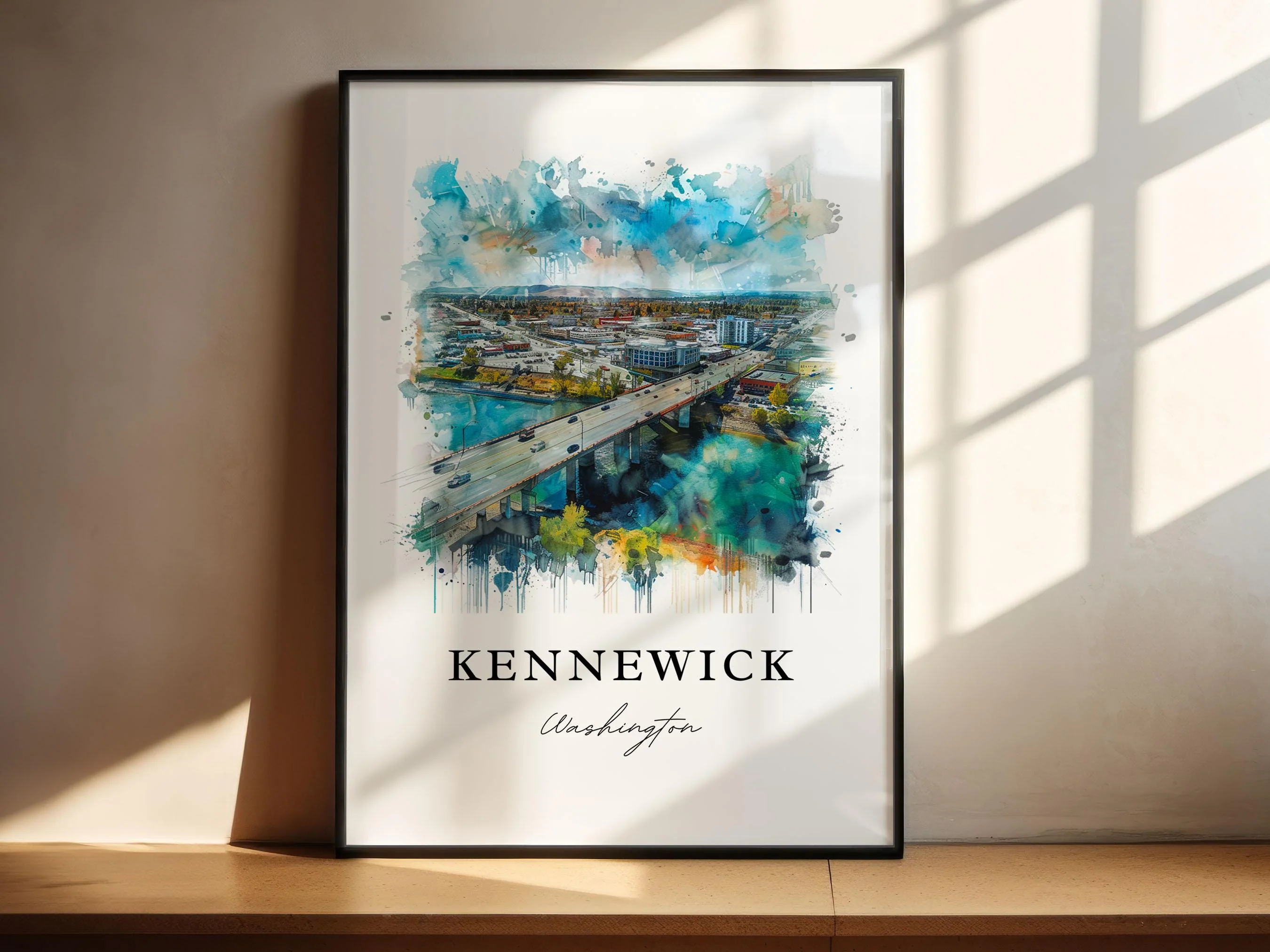 Kennewick, USA – Watercolor Art Print - Image 4