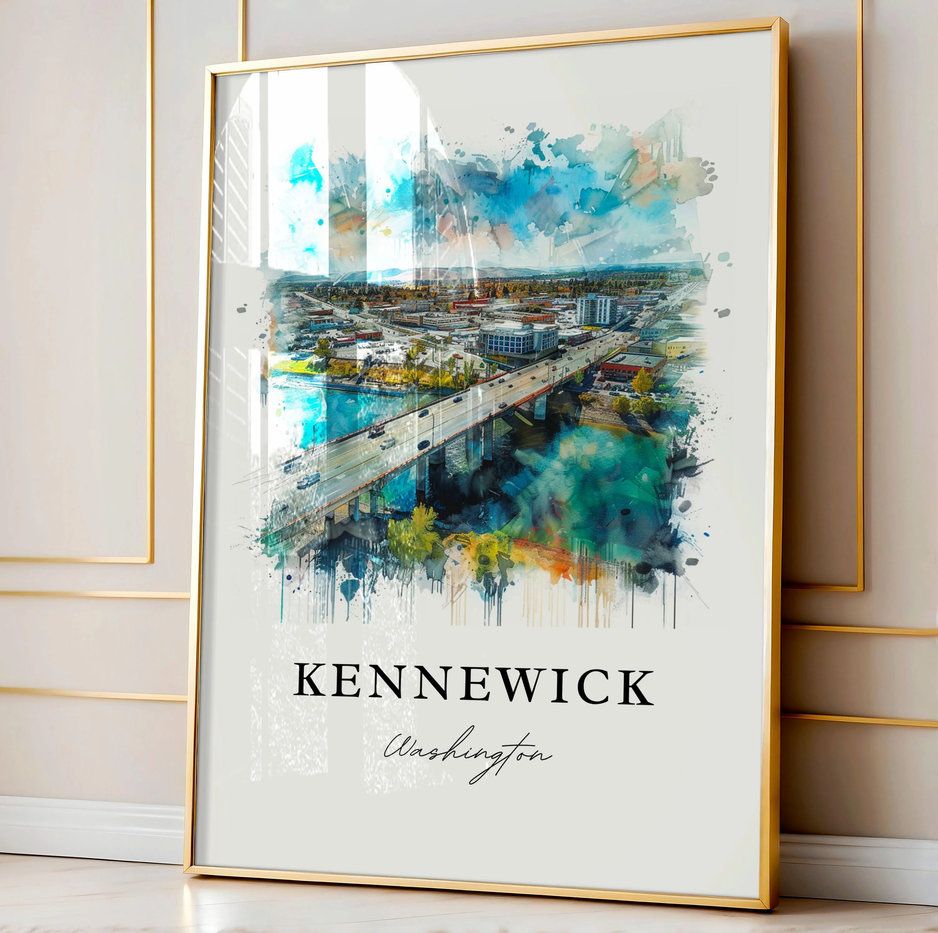 Kennewick, USA – Watercolor Art Print - Image 5