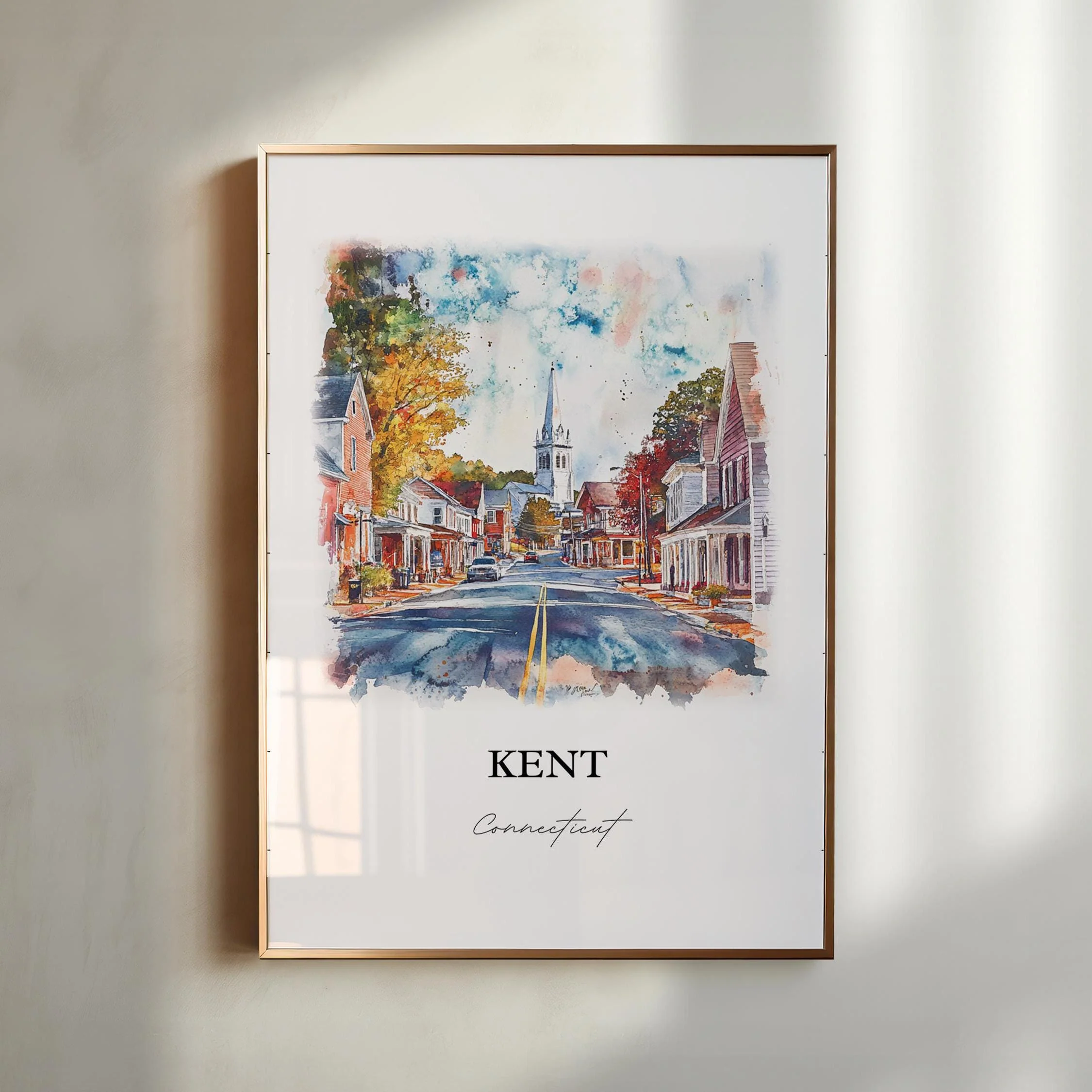 Kent, Connecticut Watercolor Art Print