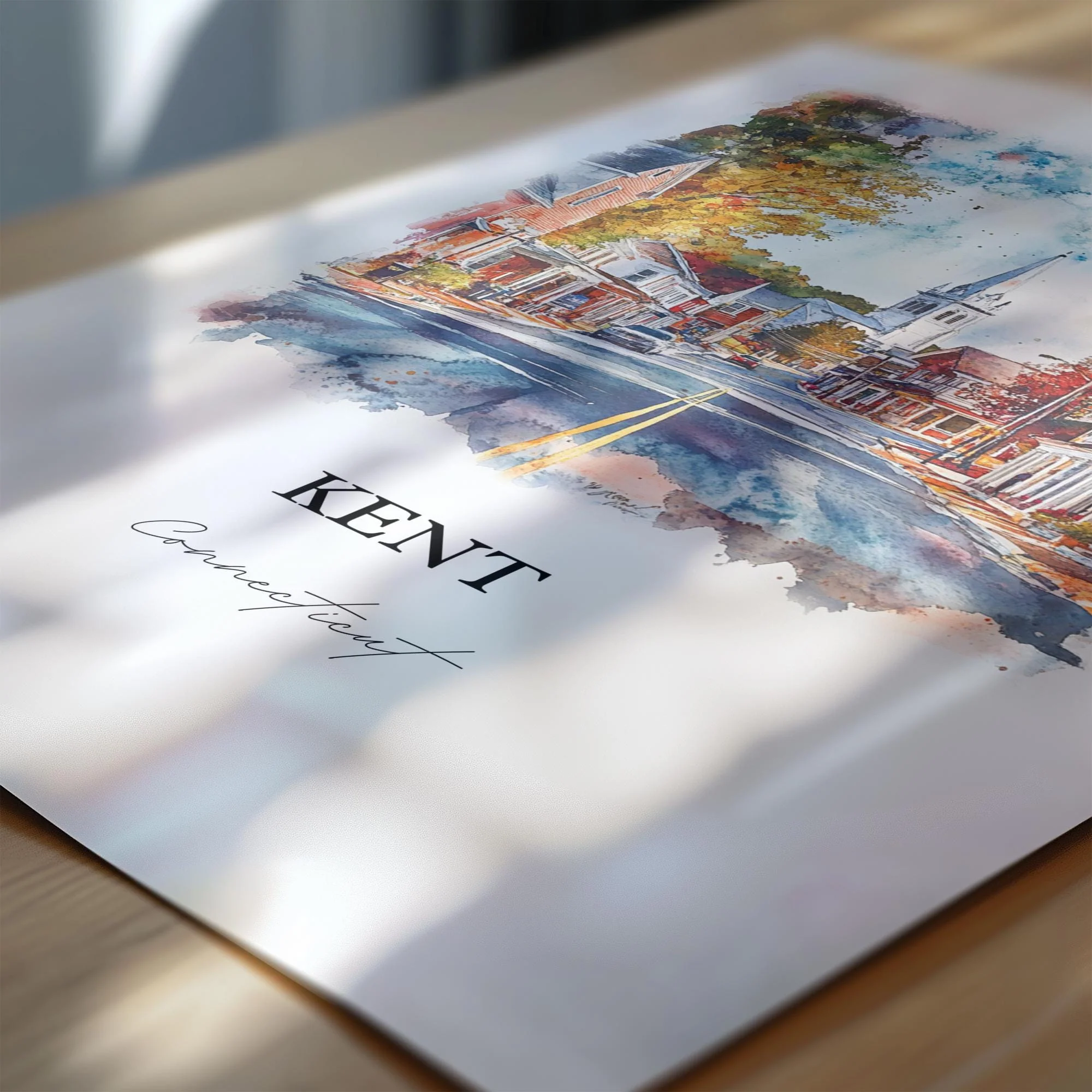 Kent, Connecticut Watercolor Art Print - Image 2