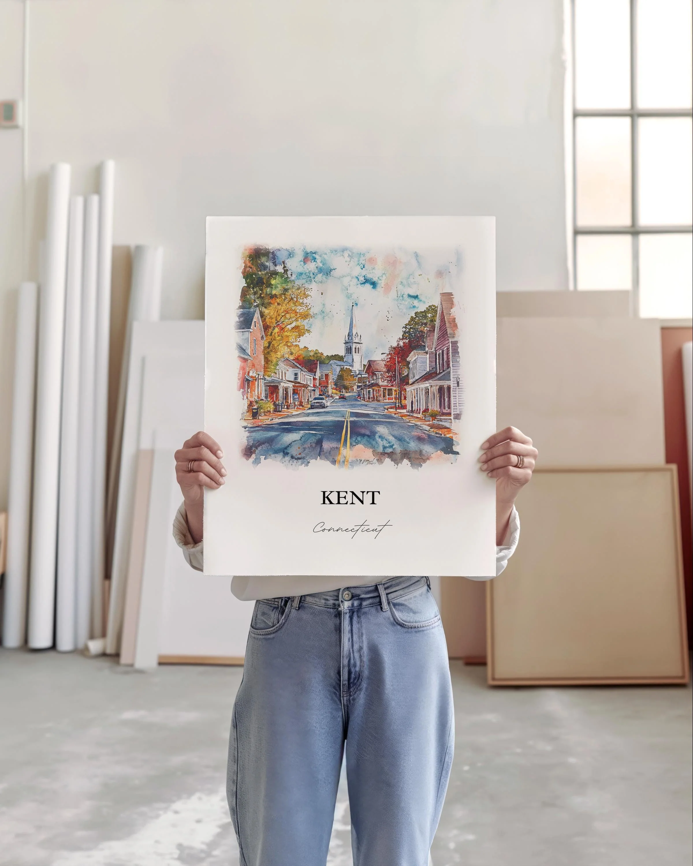 Kent, Connecticut Watercolor Art Print - Image 4