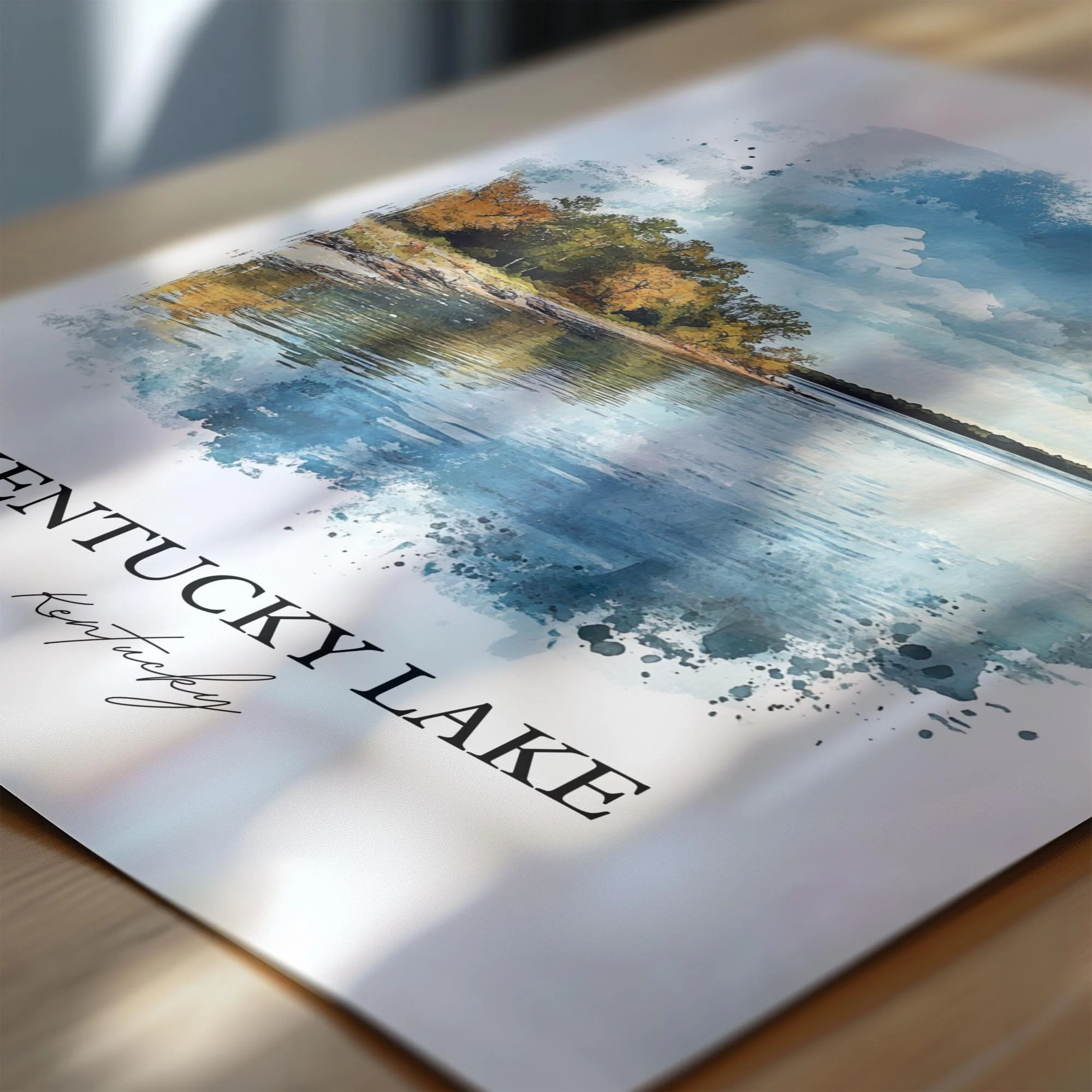Kentucky Lake, USA – Watercolor Art Print - Image 2