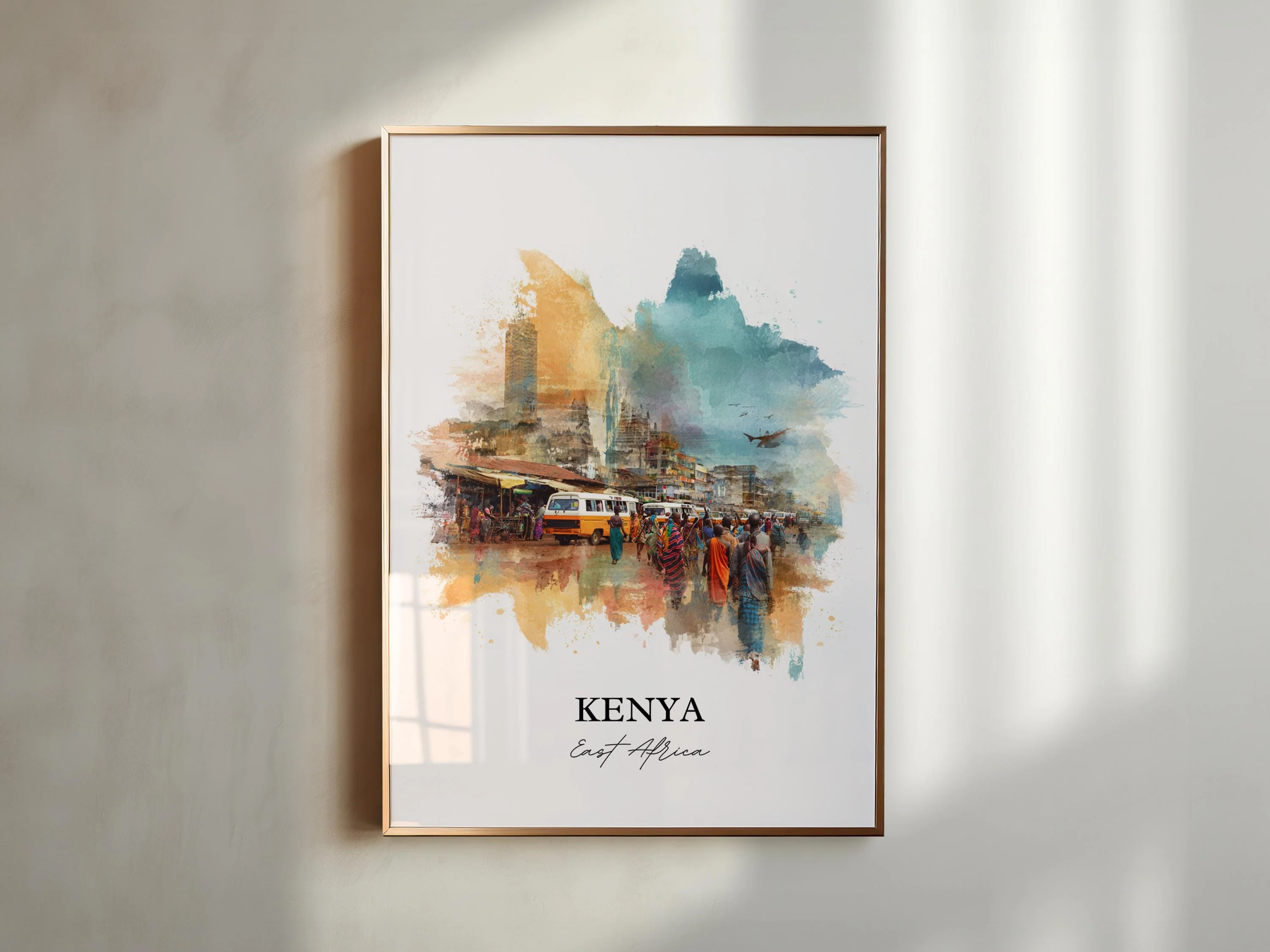 Kenya, East Africa – Watercolor Art Print - Image 3