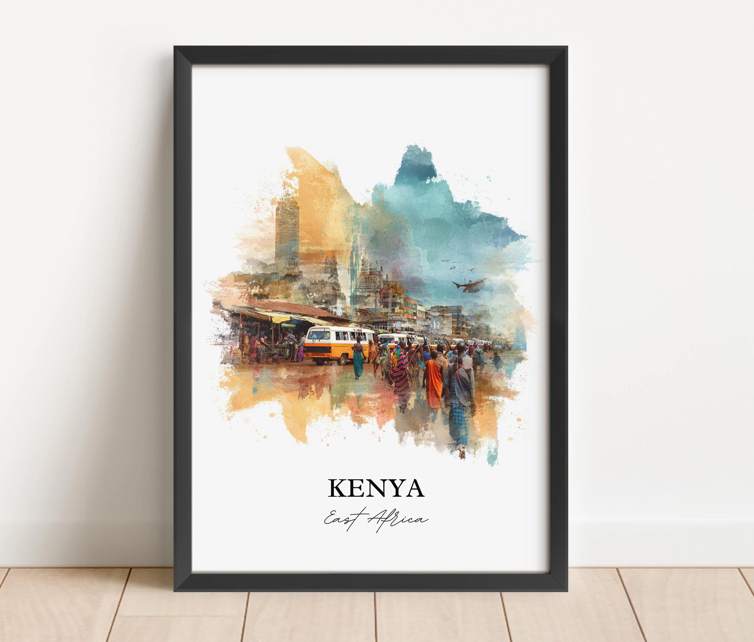 Kenya, East Africa – Watercolor Art Print - Image 4