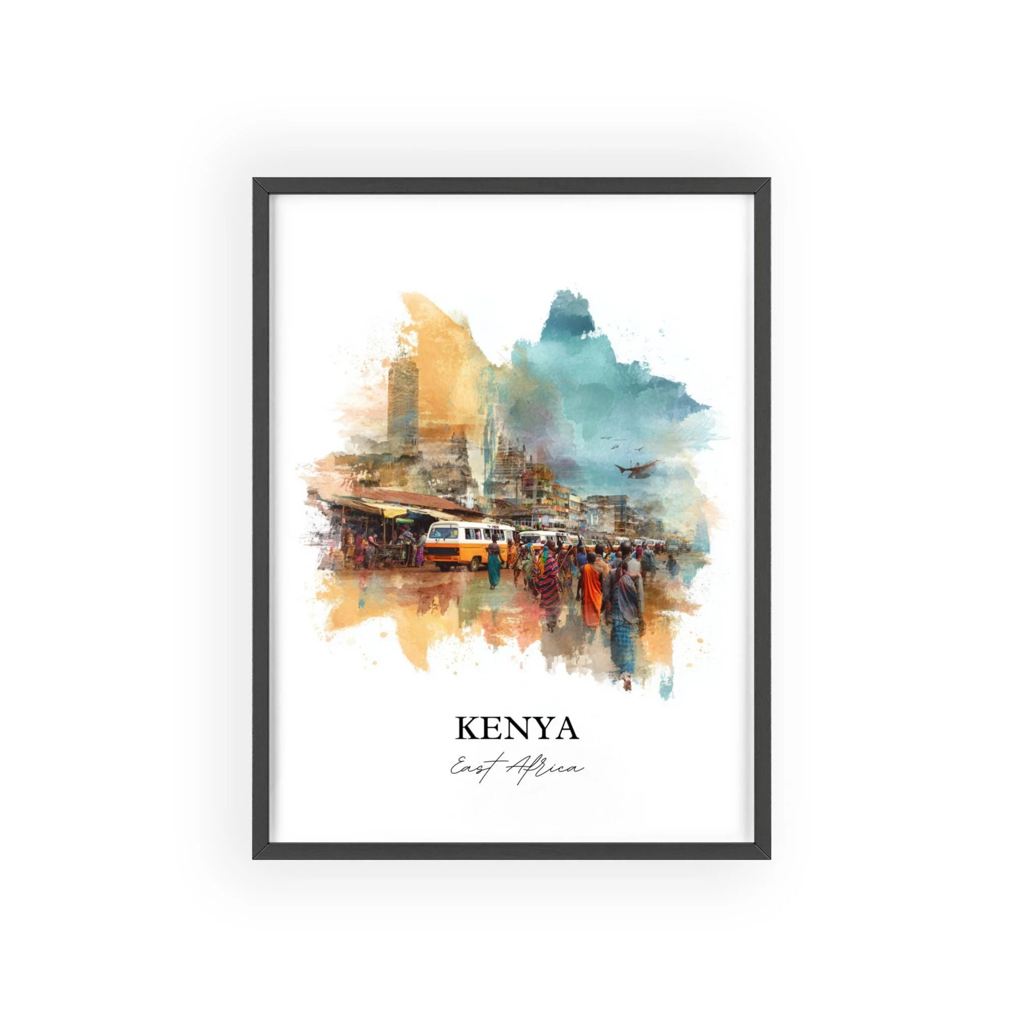 Kenya, East Africa – Watercolor Art Print - Image 7