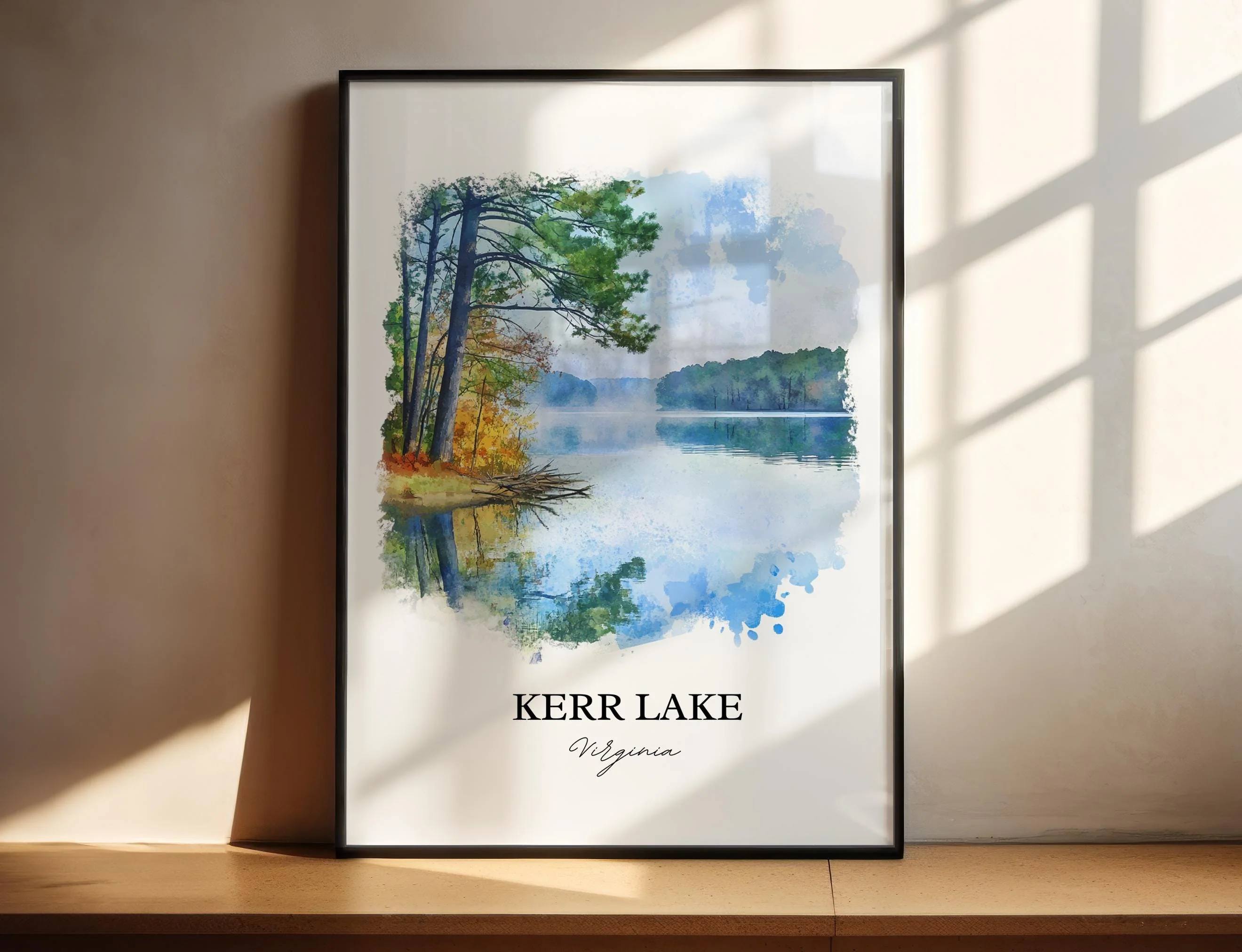 Kerr Lake, USA – Watercolor Art Print
