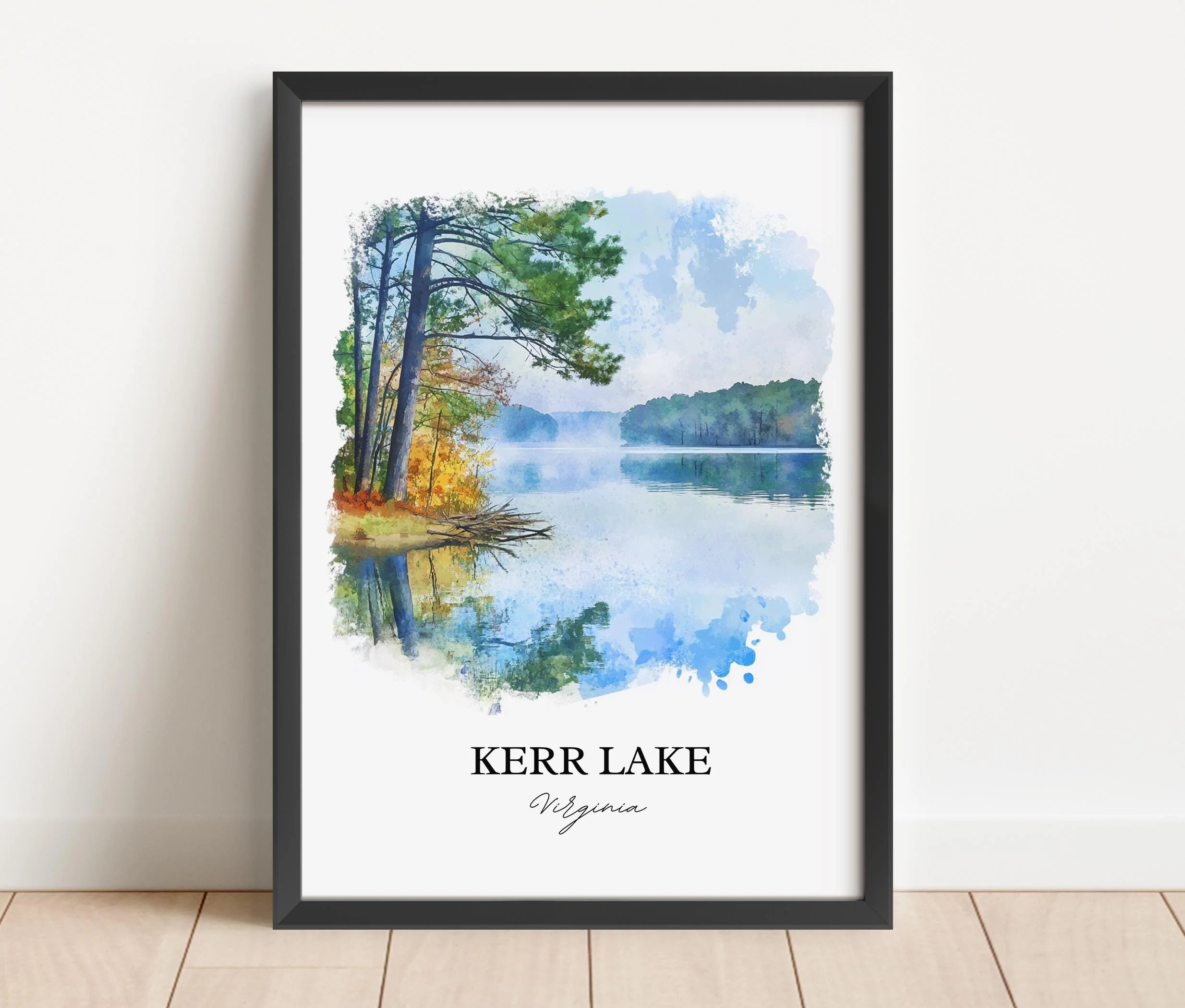 Kerr Lake, USA – Watercolor Art Print - Image 4