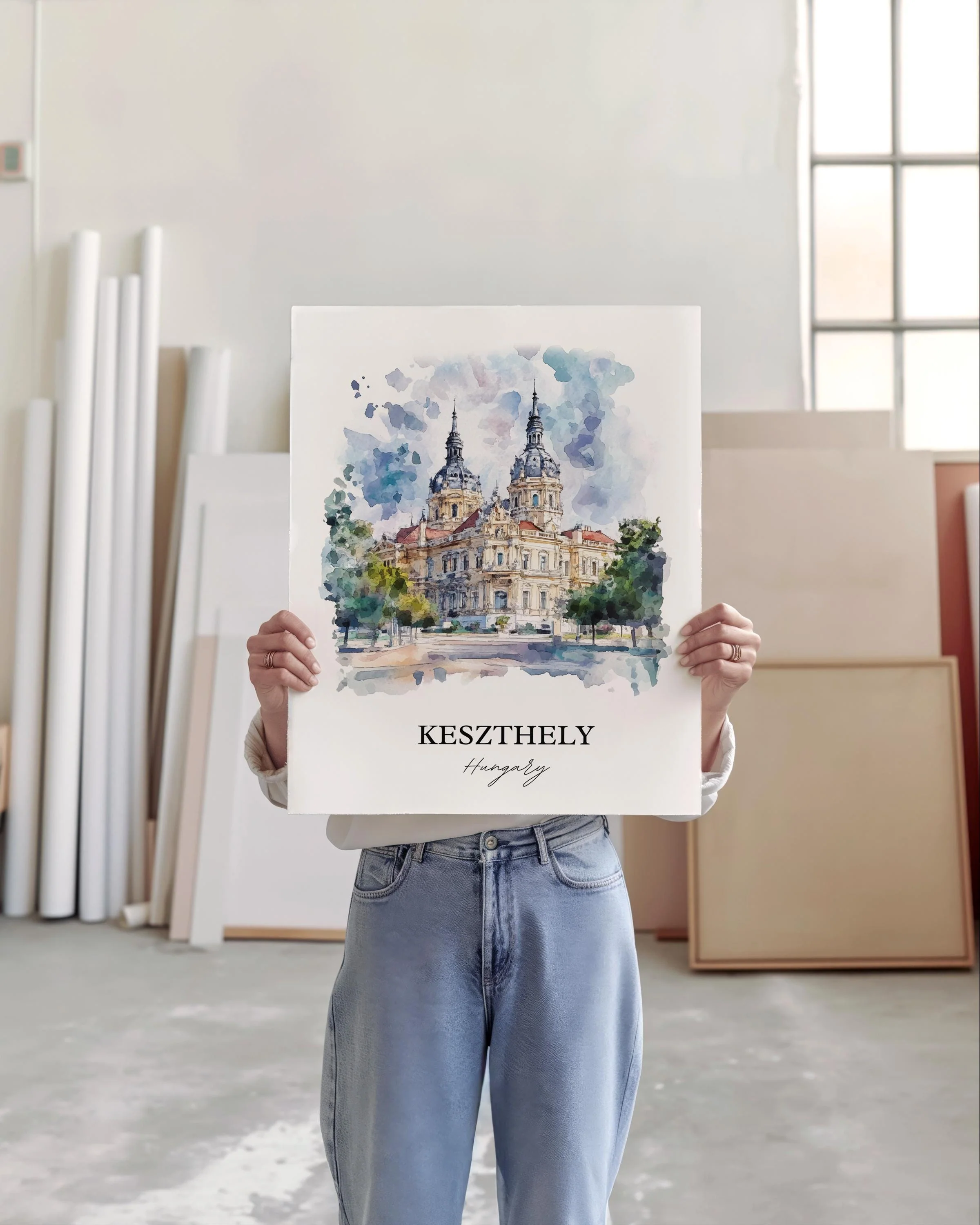 Keszthely, Hungary – Watercolor Art Print - Image 3