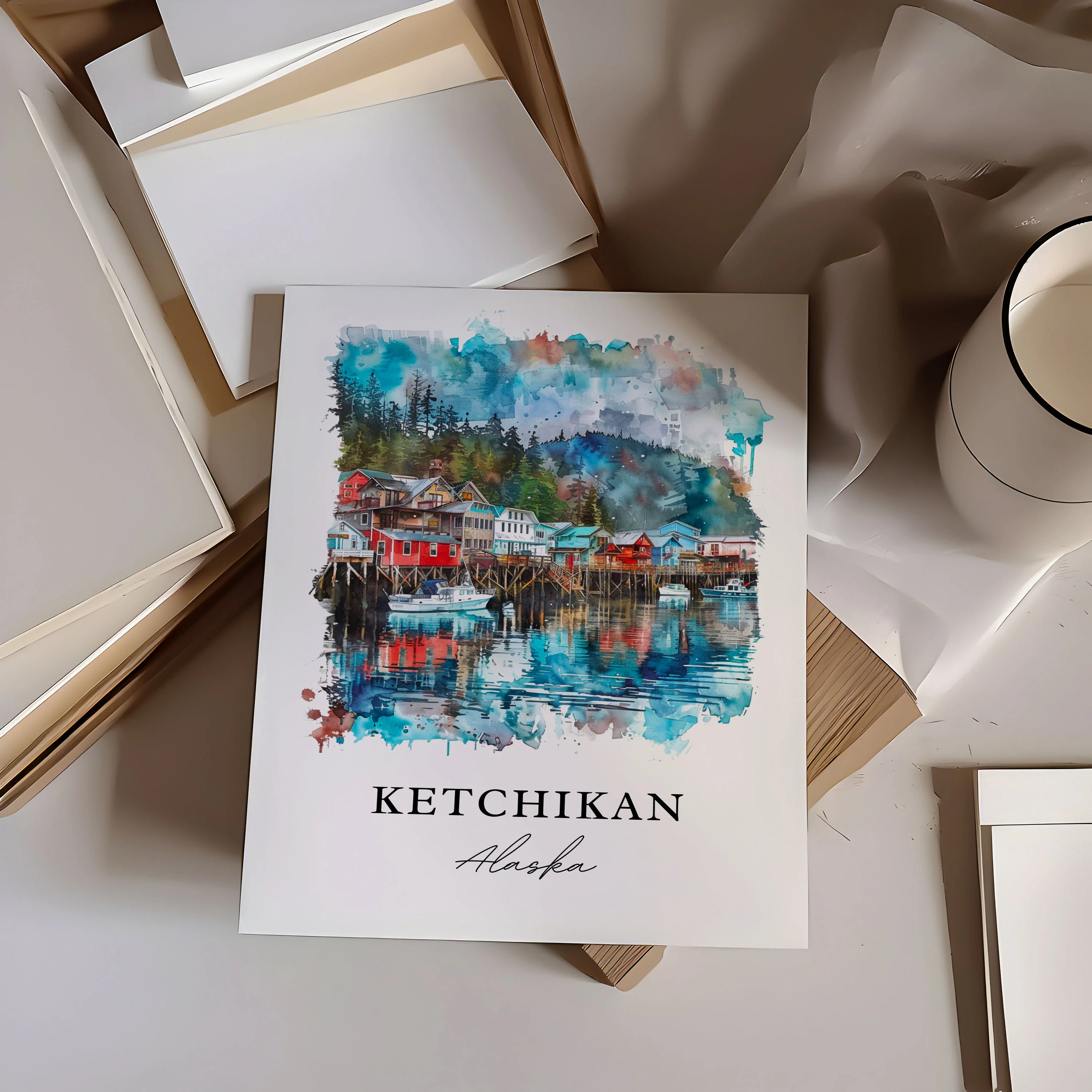 Ketchikan, USA – Watercolor Art Print - Image 2