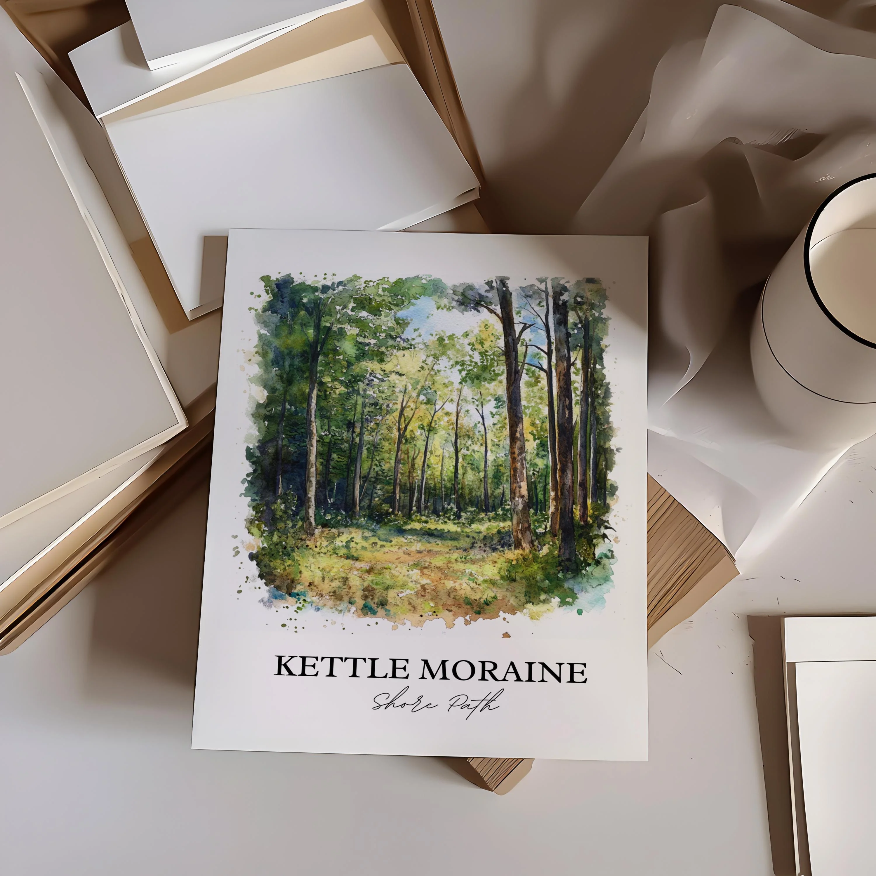 Kettle Moraine State Park, USA – Watercolor Art Print - Image 5