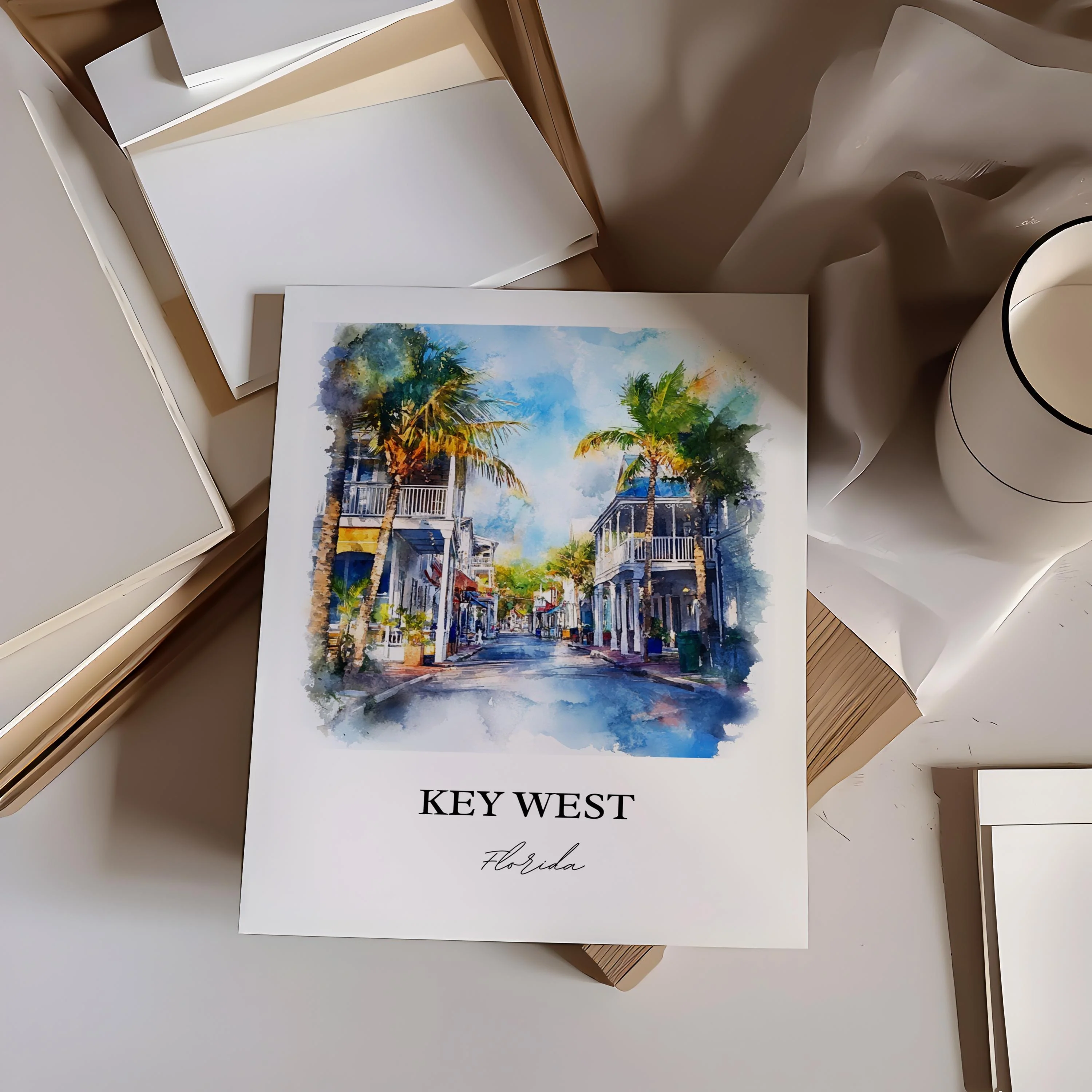 Key West, USA – Watercolor Art Print - Image 4