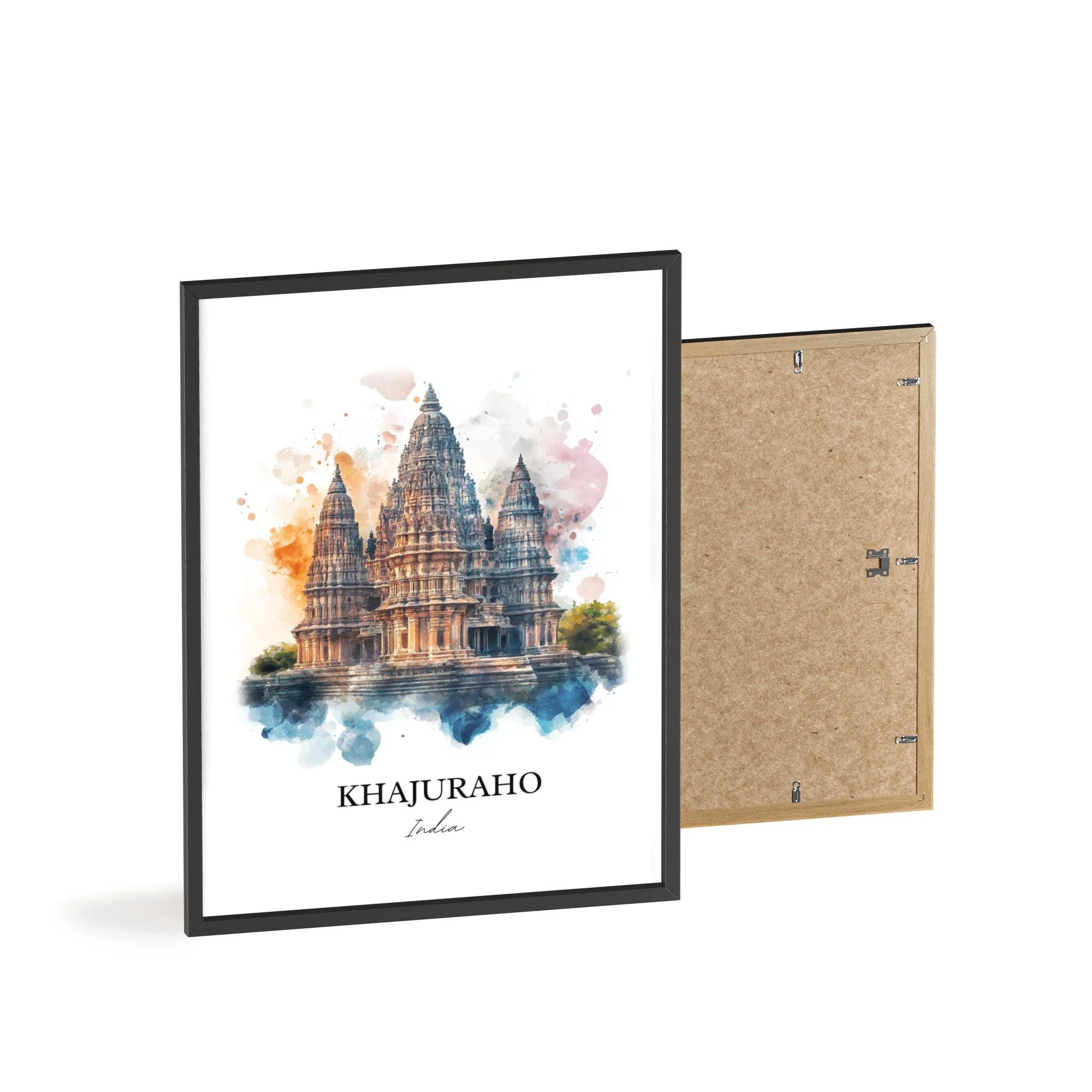 Khajuraho, India – Watercolor Art Print - Image 8