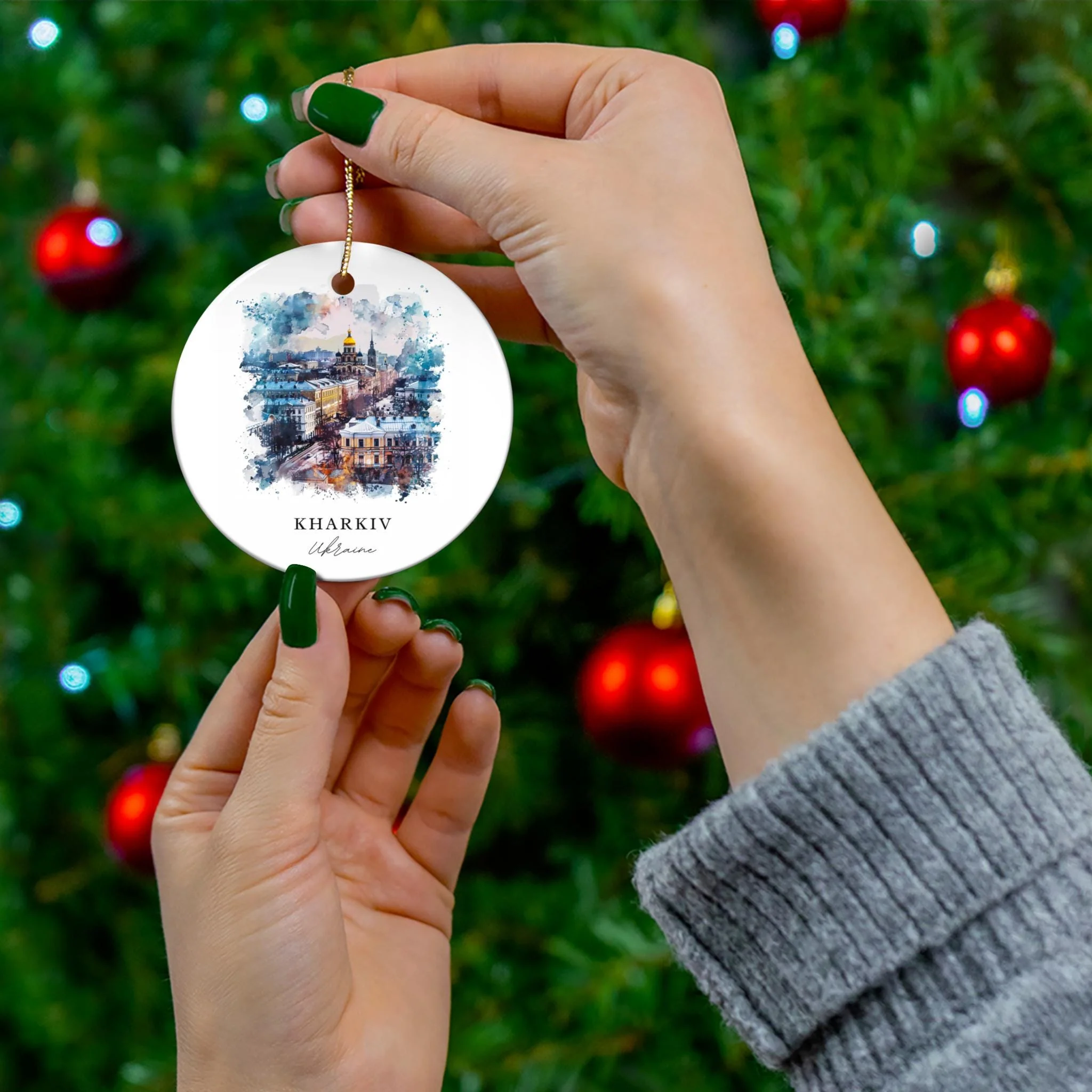 Kharkiv Ukraine Ornament: Unique Kharkiv Souvenir, Kharkiv Xmas Decor, and Authentic Kharkiv Ukraine Christmas Gift - Image 3