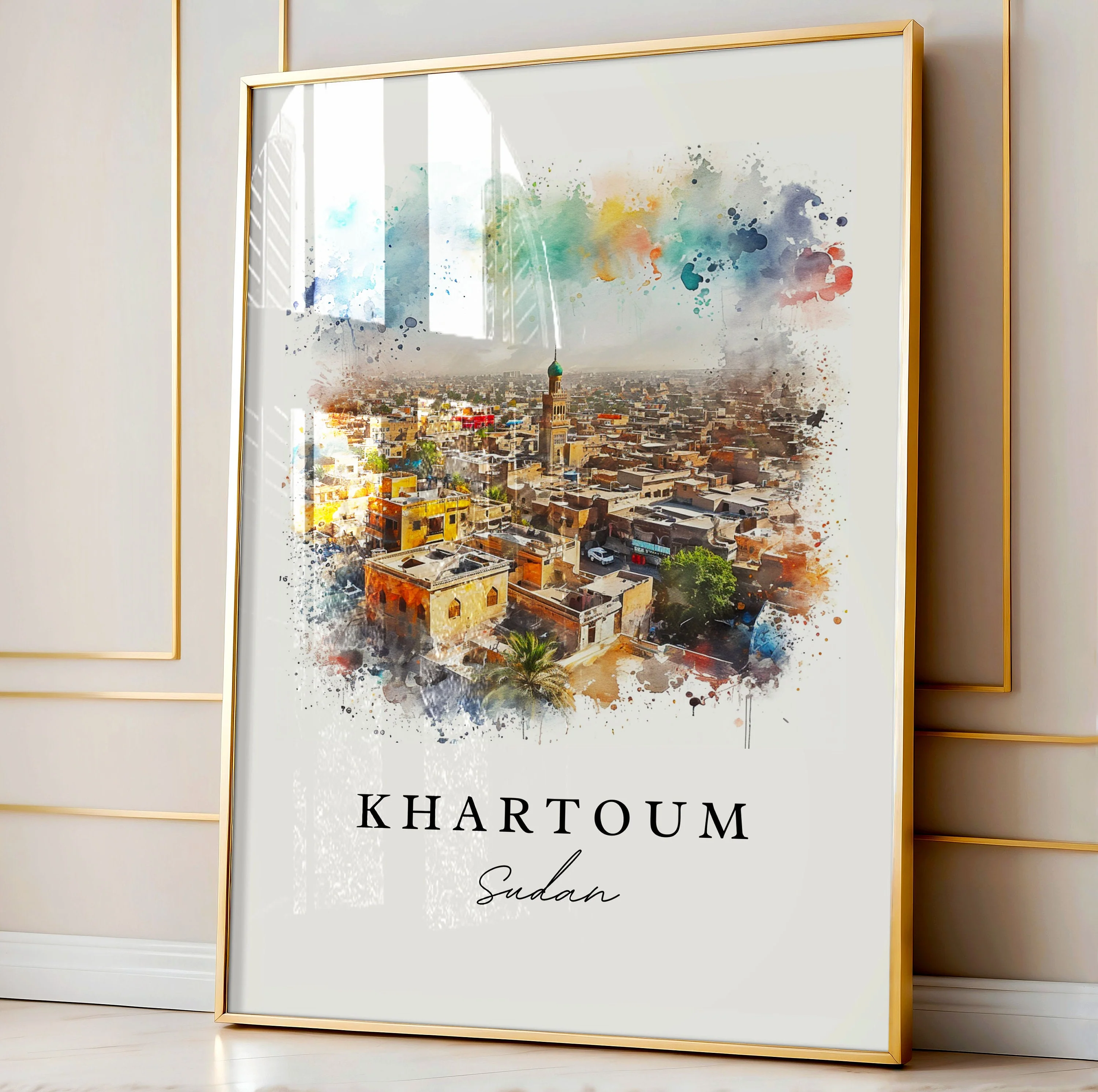 Khartoum, Sudan – Watercolor Art Print - Image 4