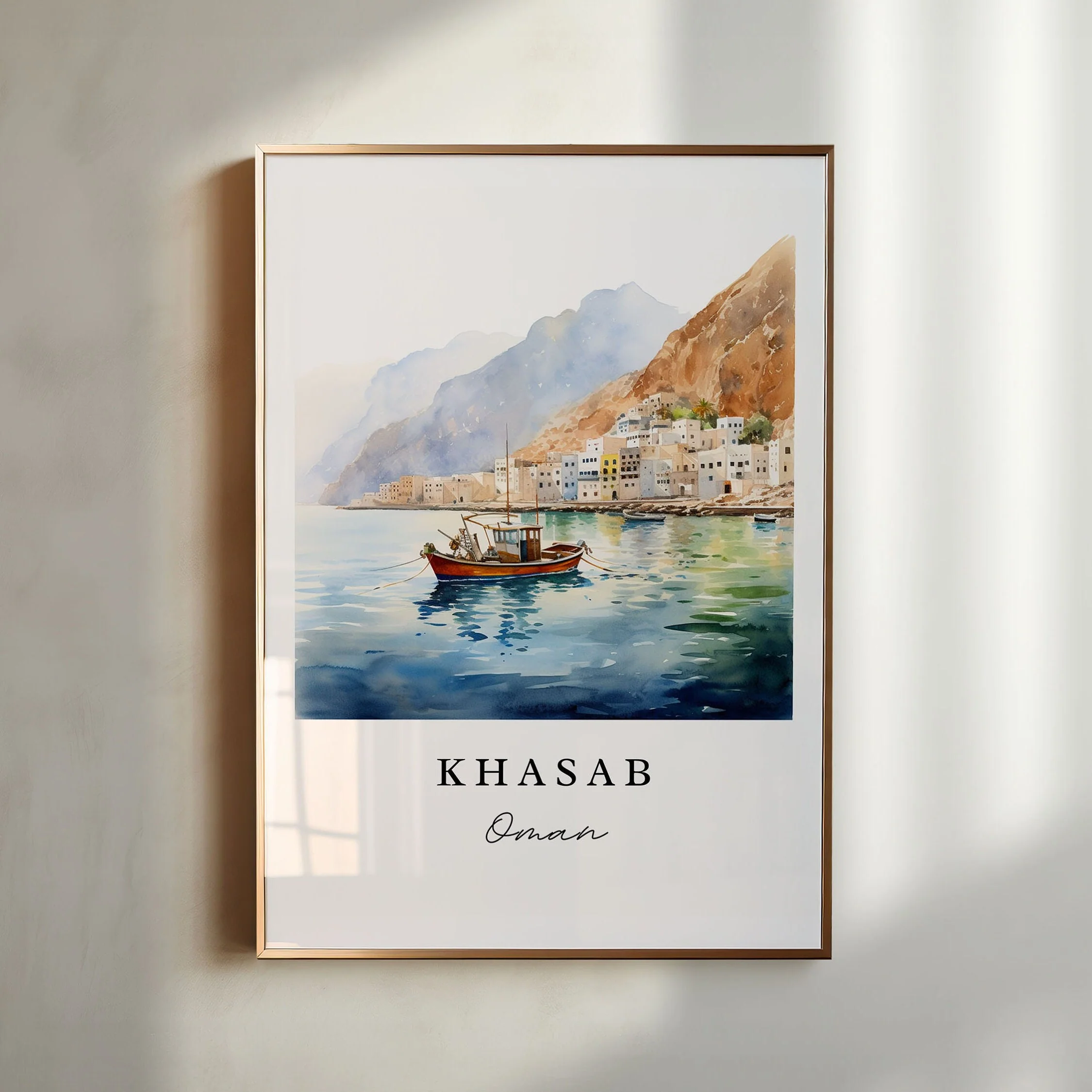 Khasab, Oman – Watercolor Art Print