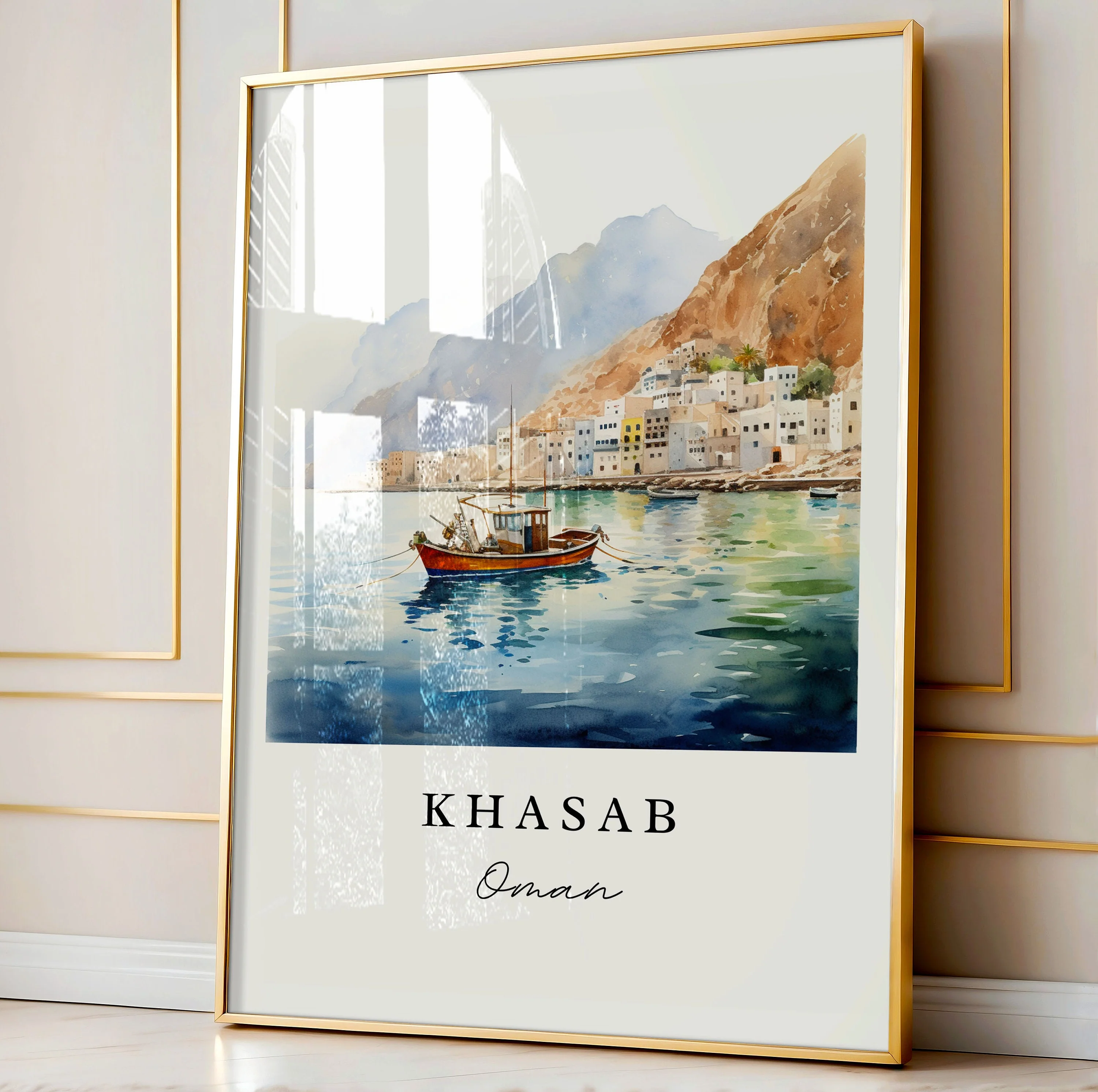 Khasab, Oman – Watercolor Art Print - Image 4