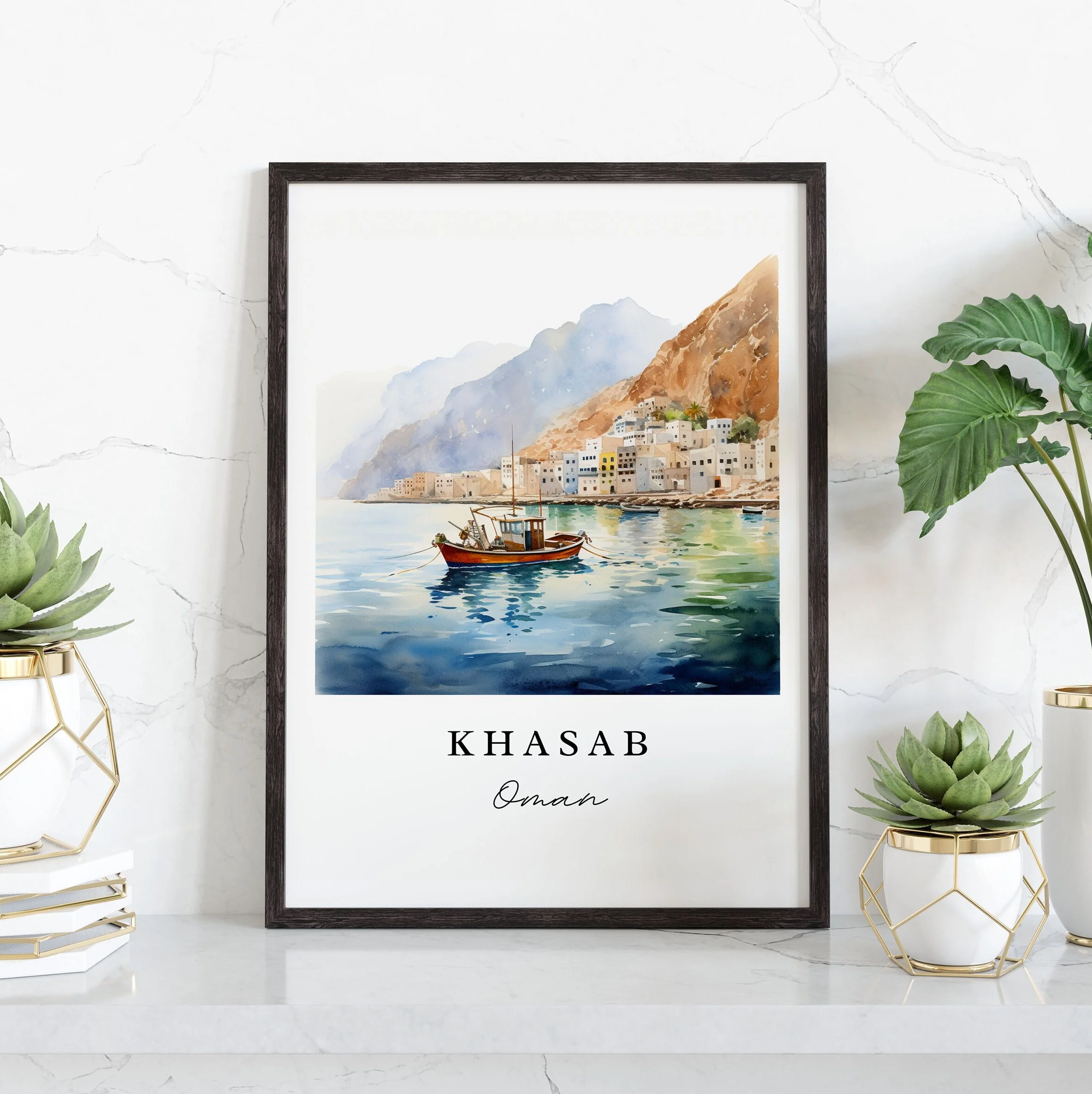 Khasab, Oman – Watercolor Art Print - Image 5