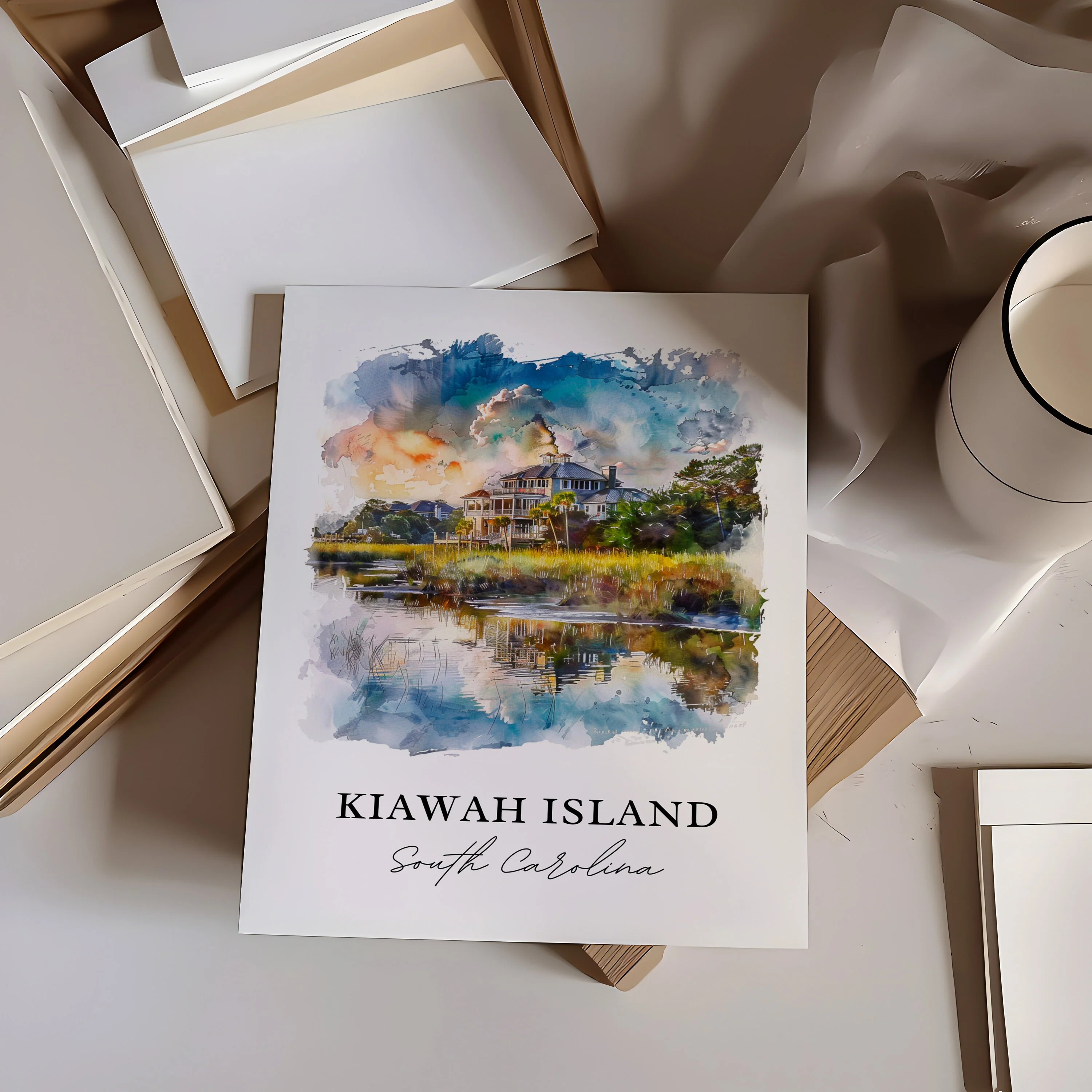 Kiawah Island, South Carolina – Watercolor Art Print - Image 2