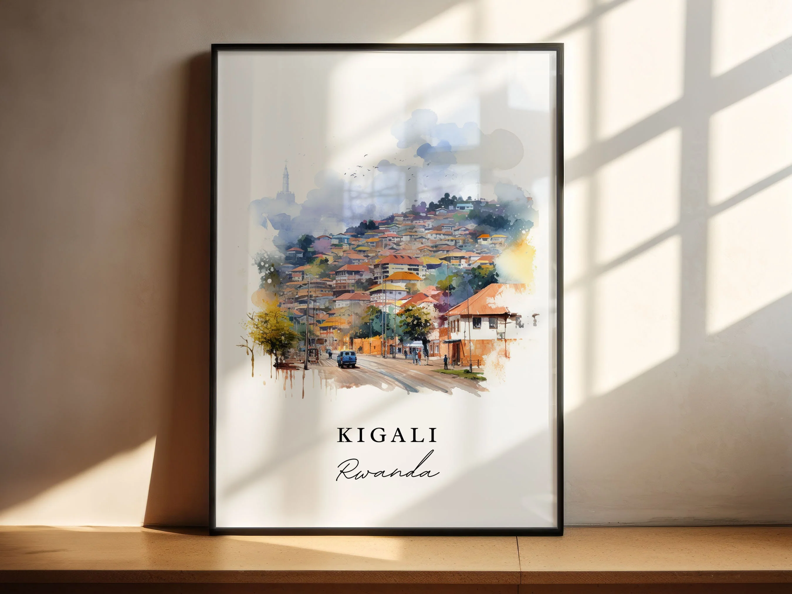 Kigali, Rwanda – Watercolor Art Print - Image 5