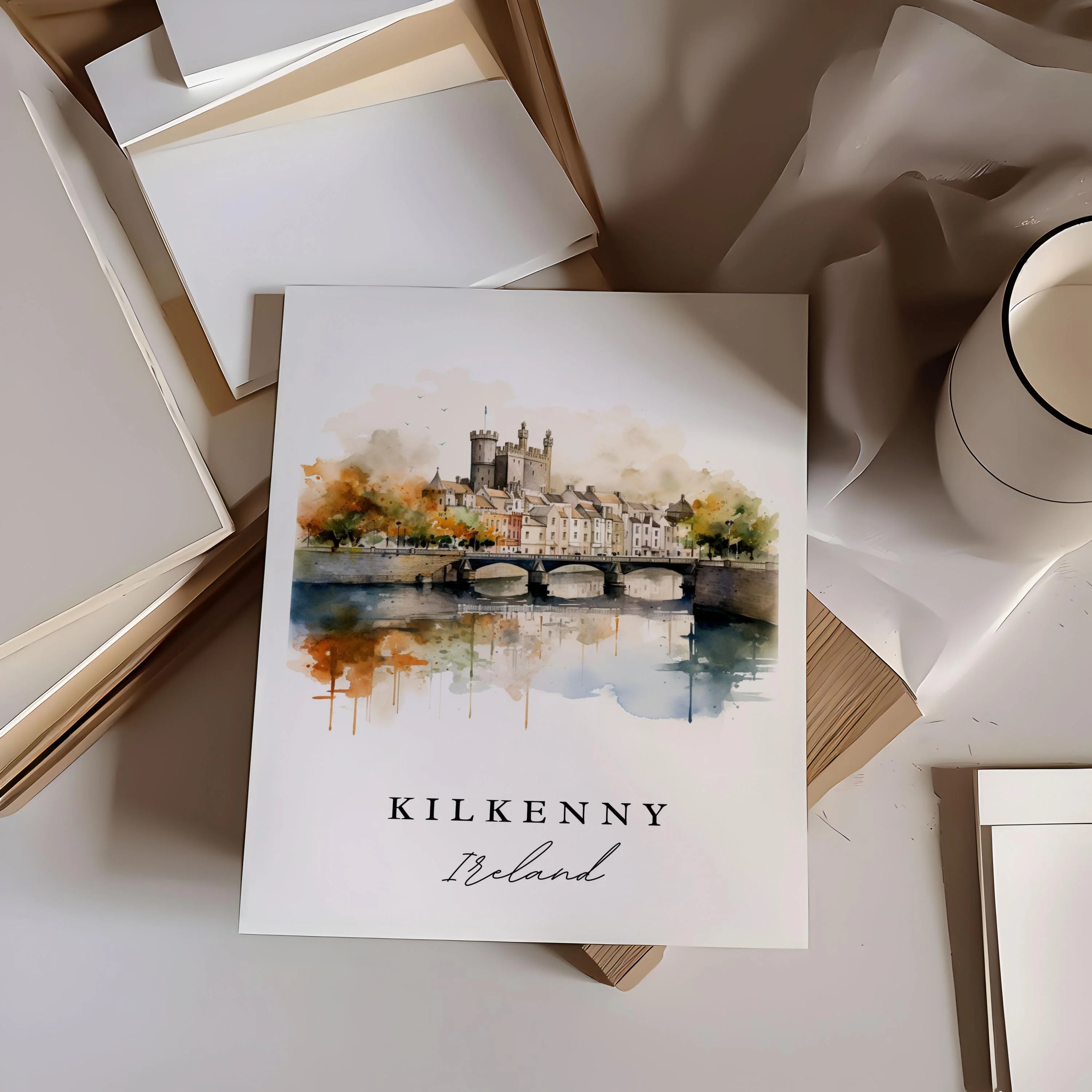 Kilkenny, Ireland – Watercolor Art Print - Image 2