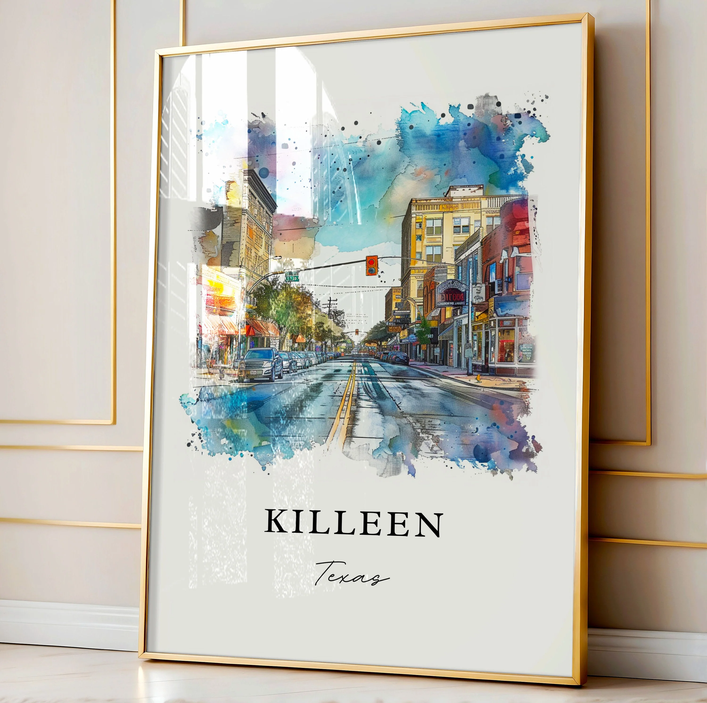 Killeen, Texas – Watercolor Art Print - Image 4