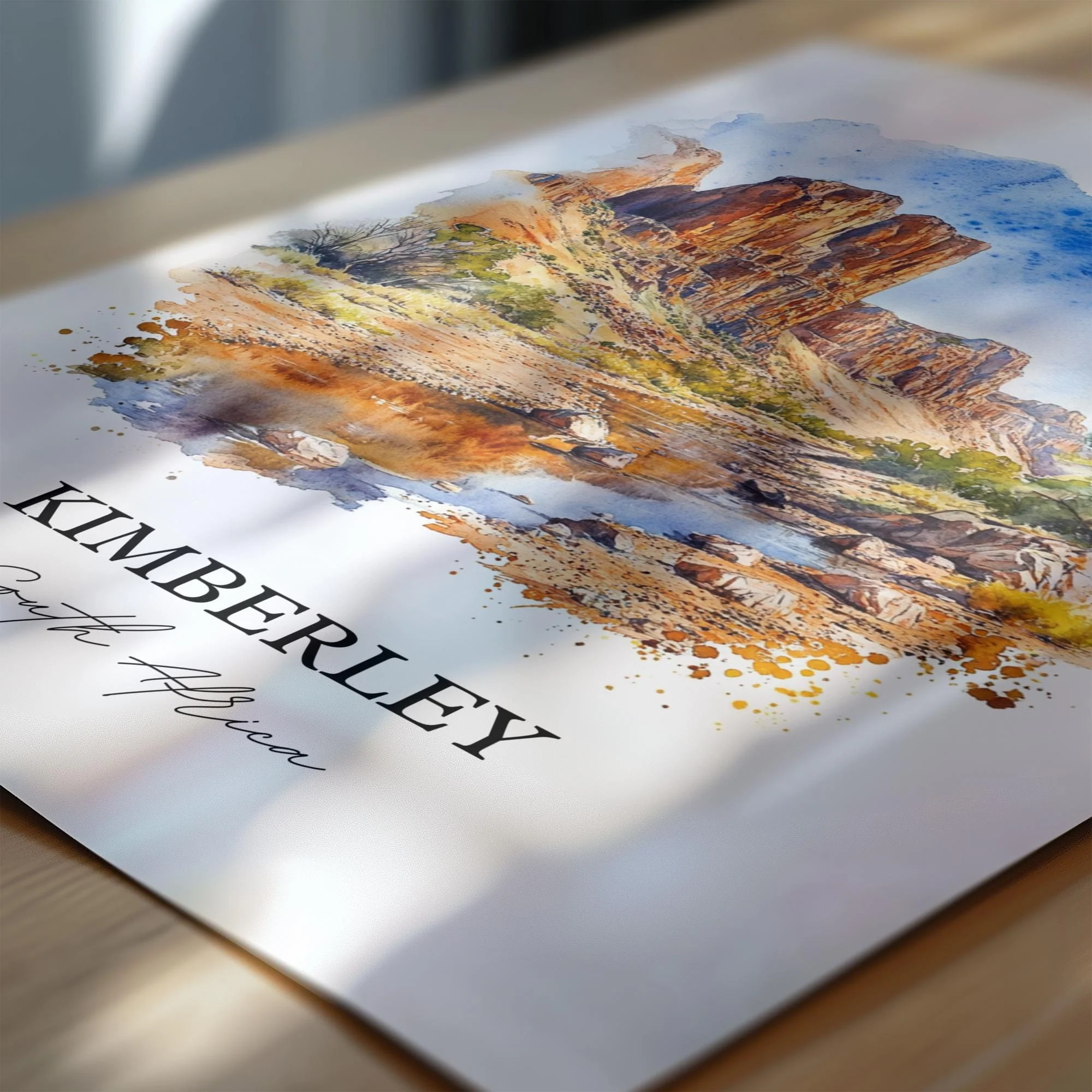 Kimberley, South Africa – Watercolor Art Print - Image 2