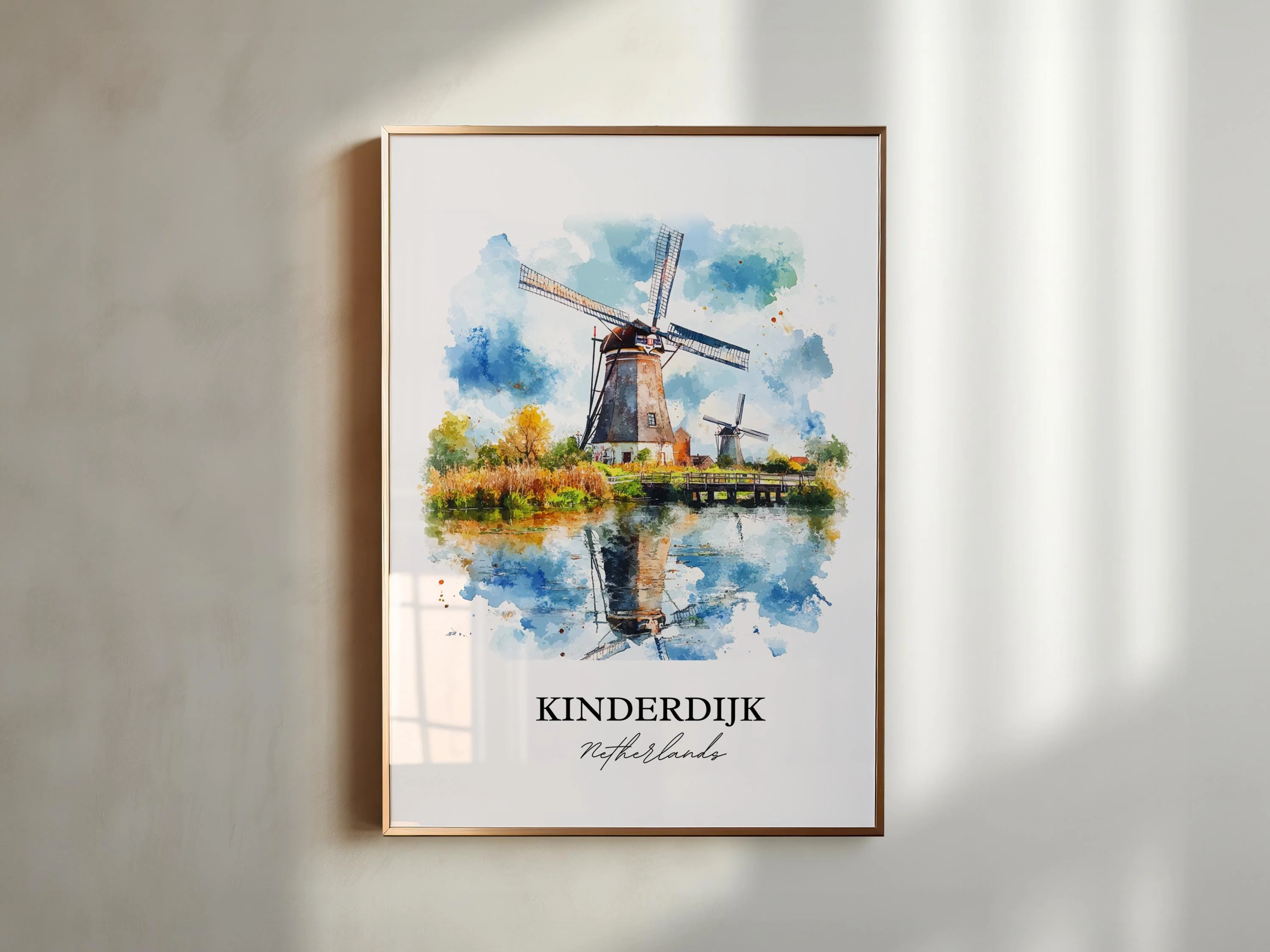 Kinderdijk, Netherlands – Watercolor Art Print - Image 3