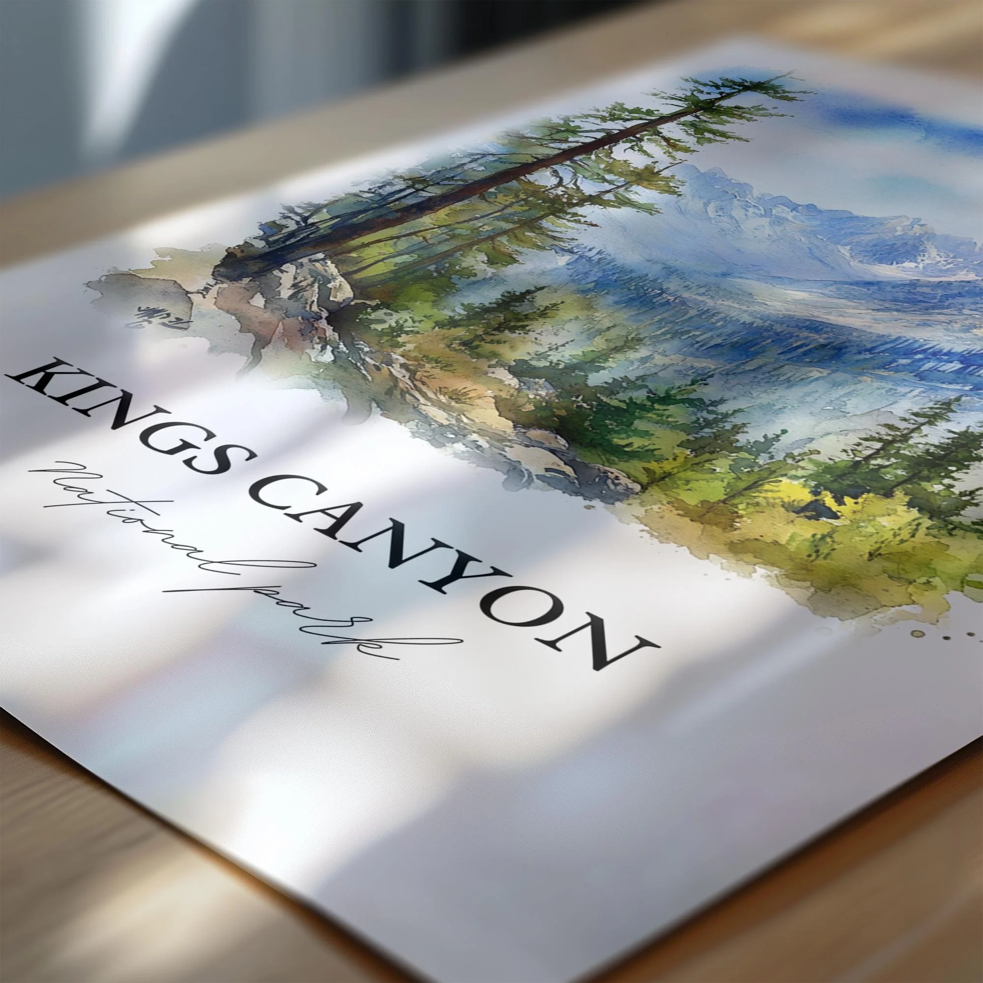 Kings Canyon, California – Watercolor Art Print - Image 2
