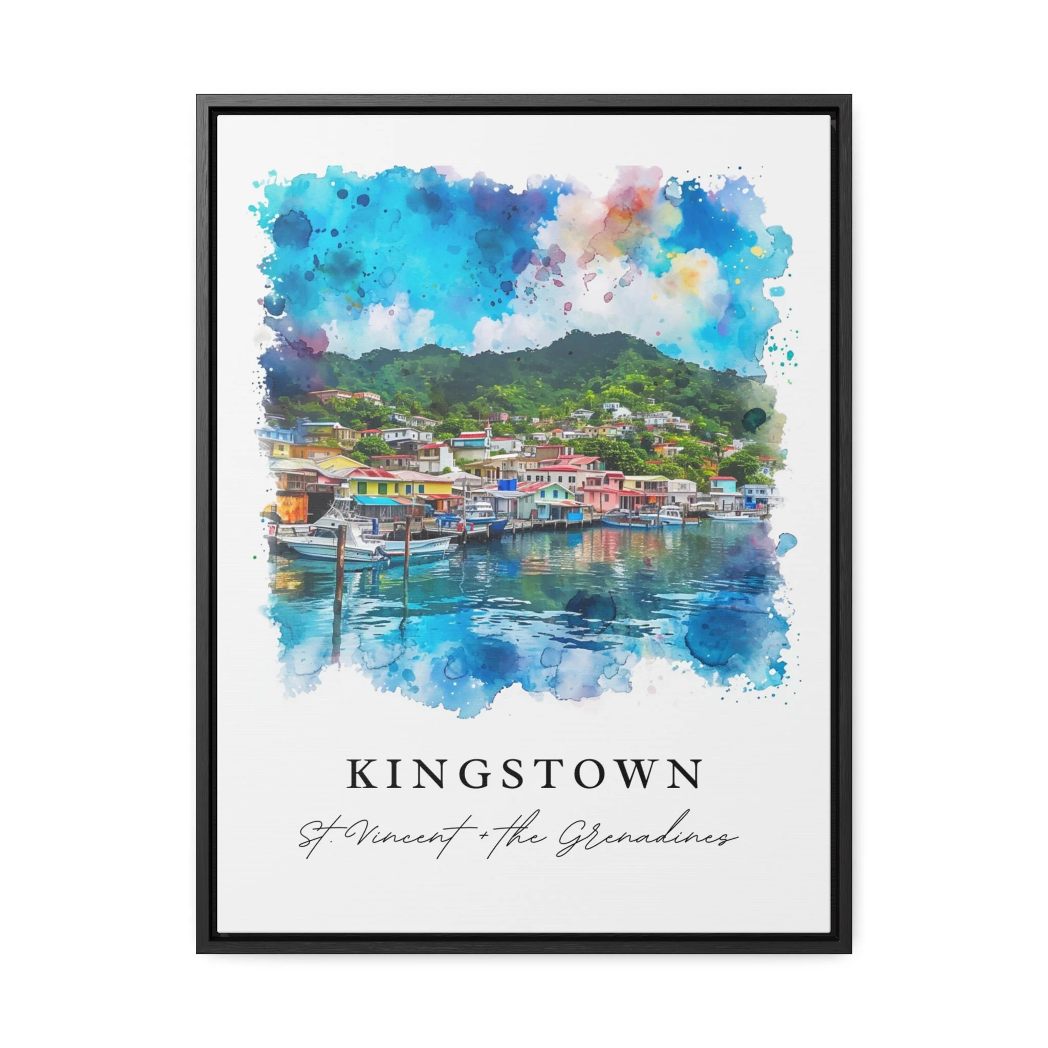 Kingstown, St Kitts and Nevis – Watercolor Art Print - Image 5
