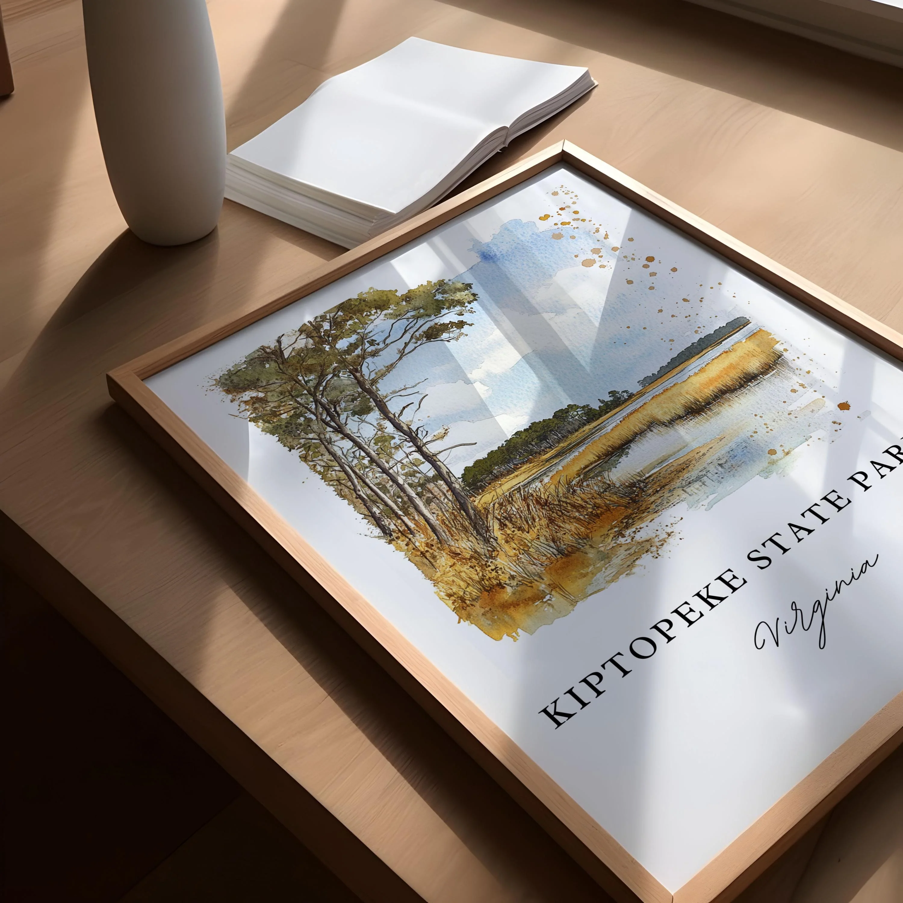 Kiptopeke State Park, USA – Watercolor Art Print - Image 3