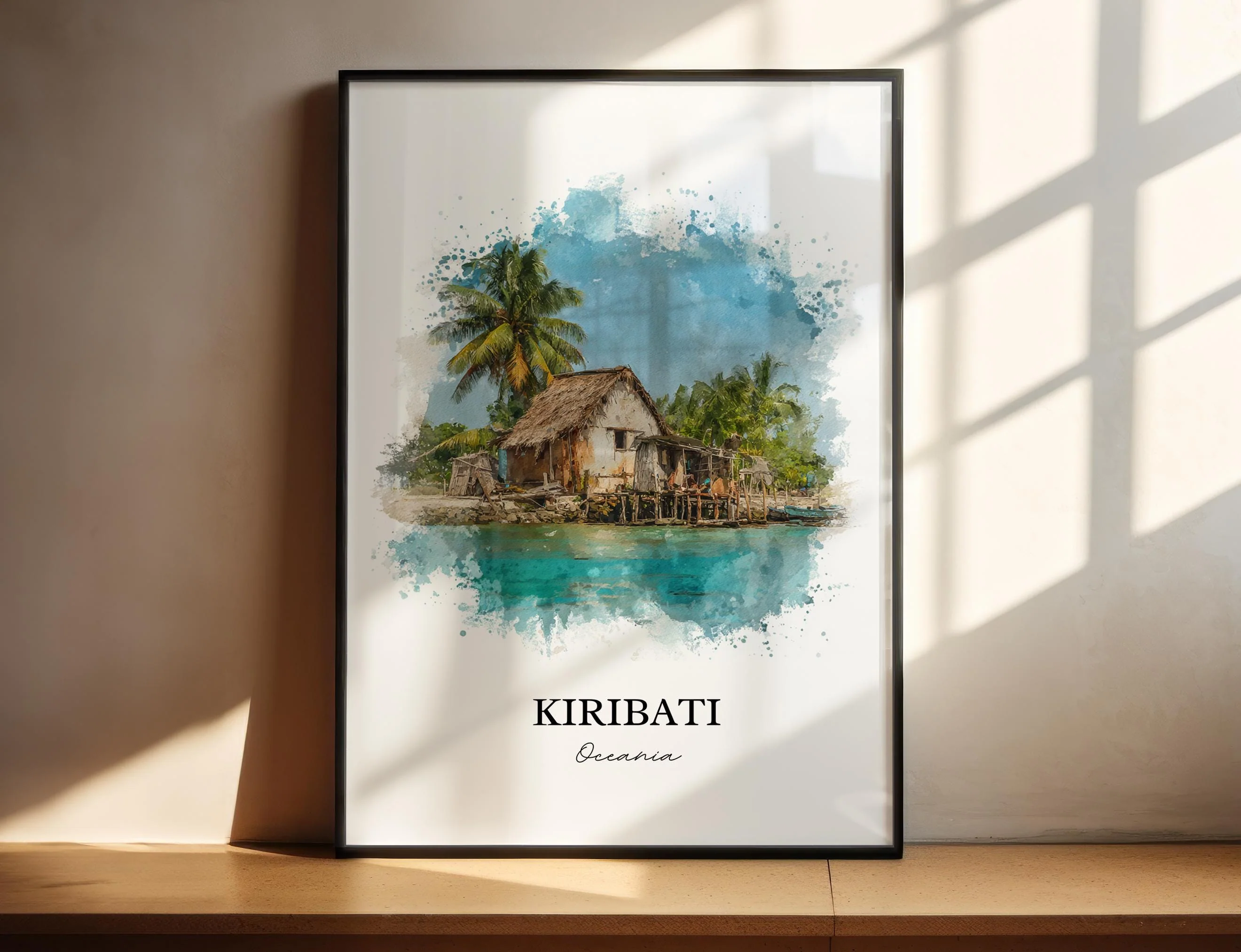 Kiribati, Kiribati – Watercolor Art Print