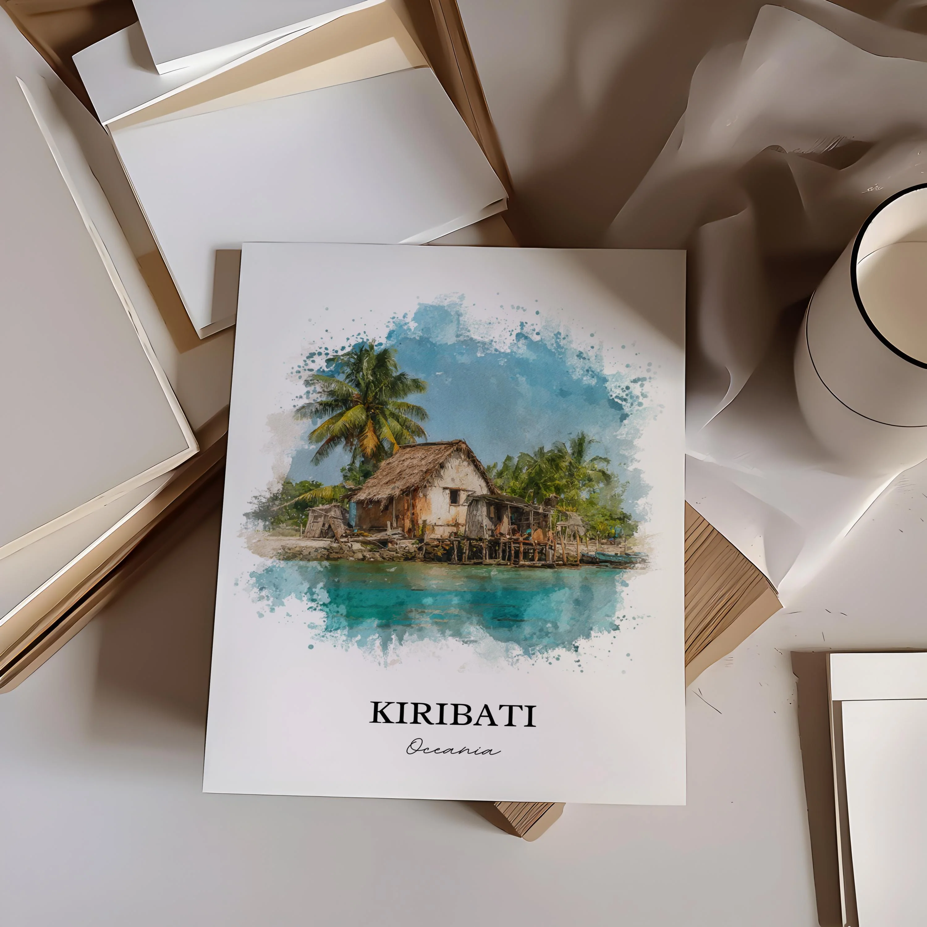 Kiribati, Kiribati – Watercolor Art Print - Image 6