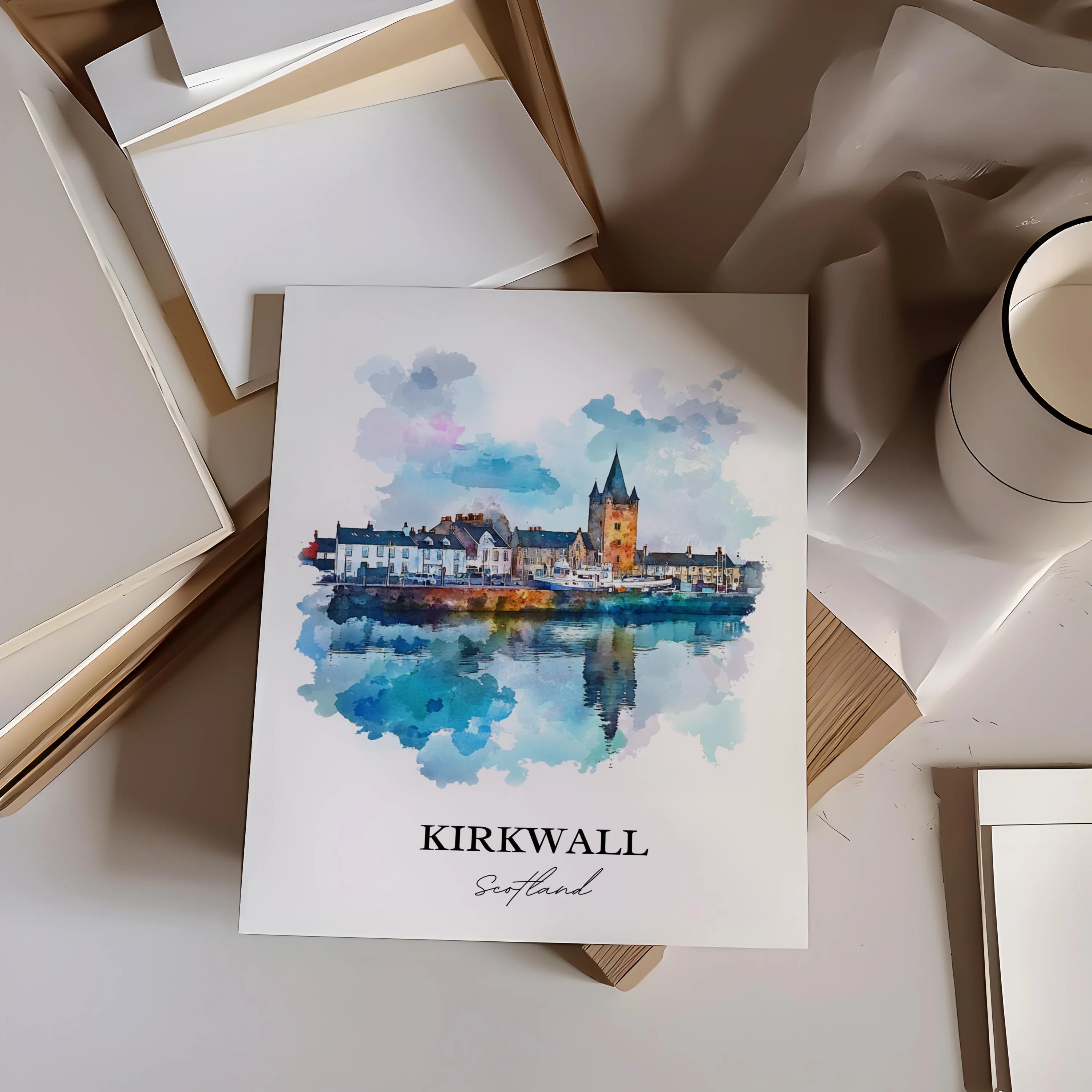 Kirkwall, Scotland – Watercolor Art Print - Image 4