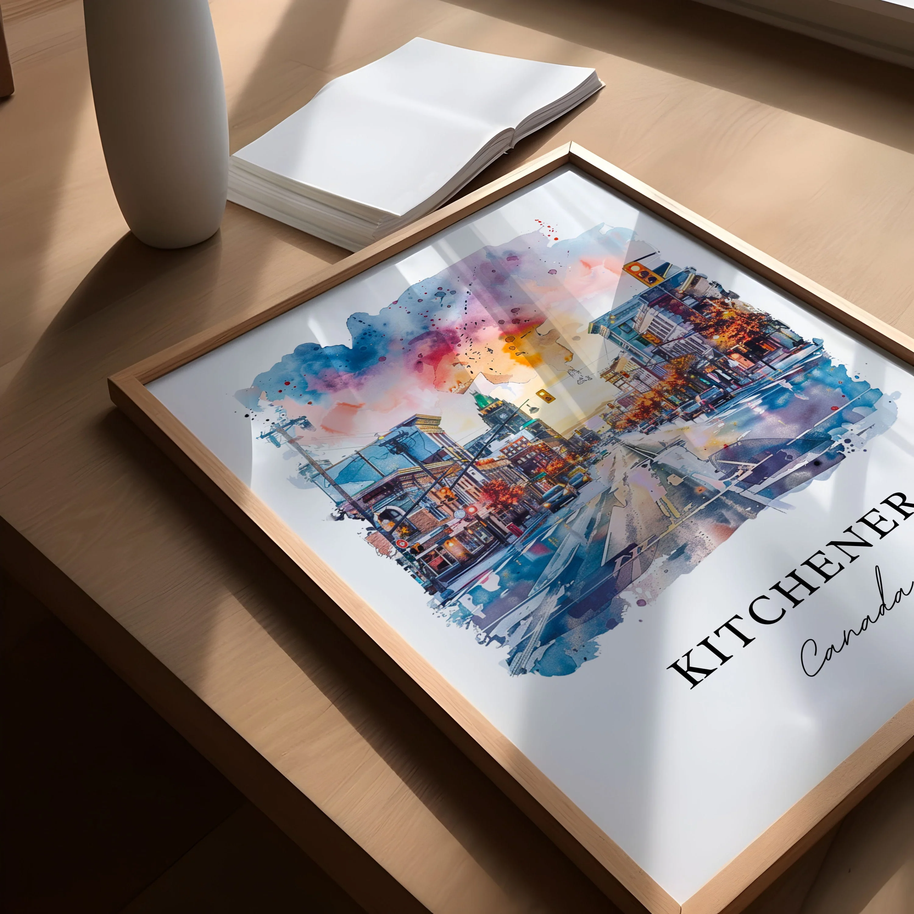 Kitchener, Canada – Watercolor Art Print - Image 3