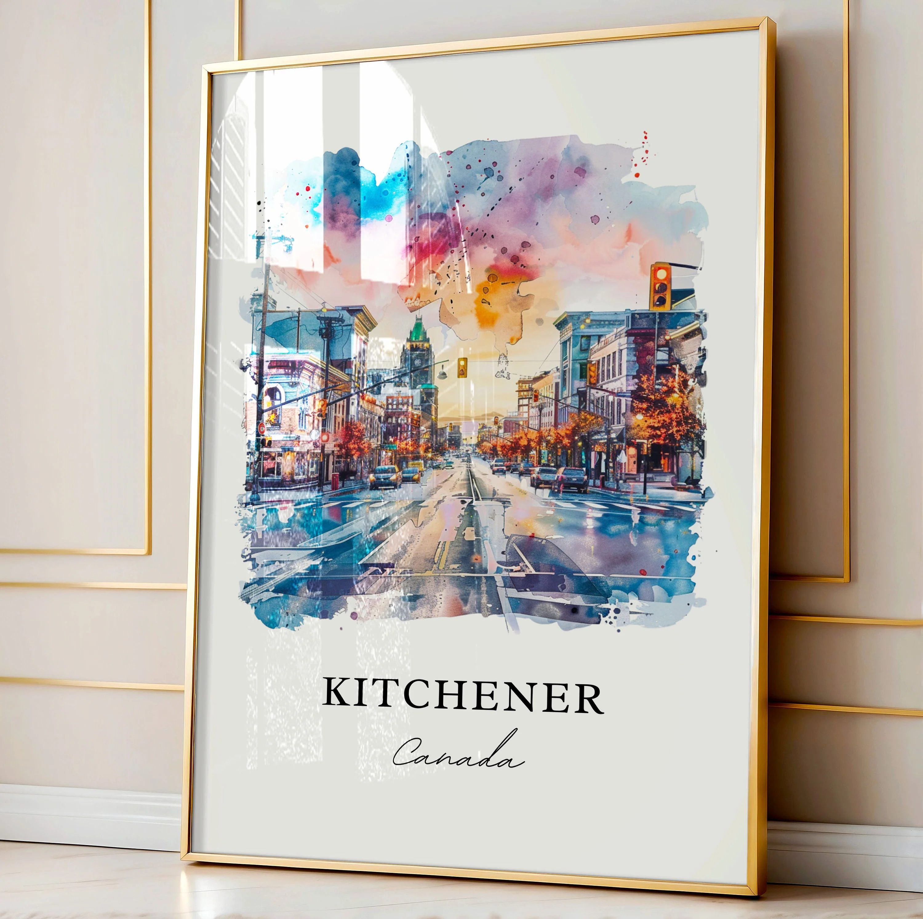 Kitchener, Canada – Watercolor Art Print - Image 4