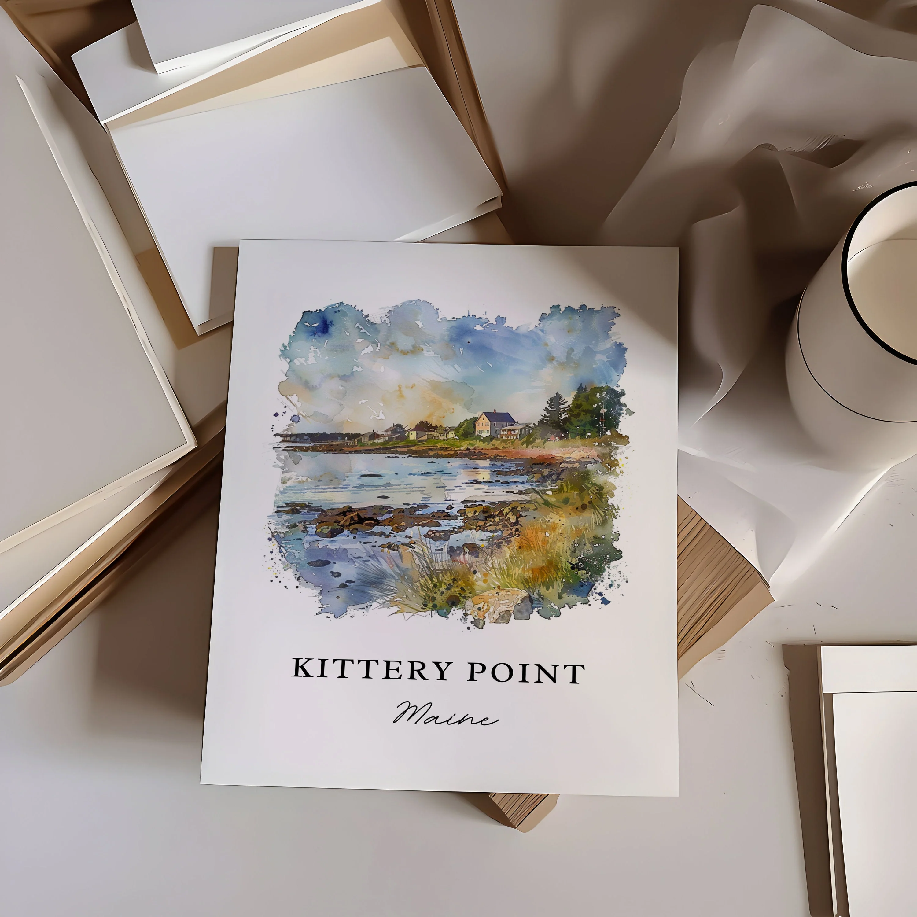 Kittery Point, Maine – Watercolor Art Print - Image 3