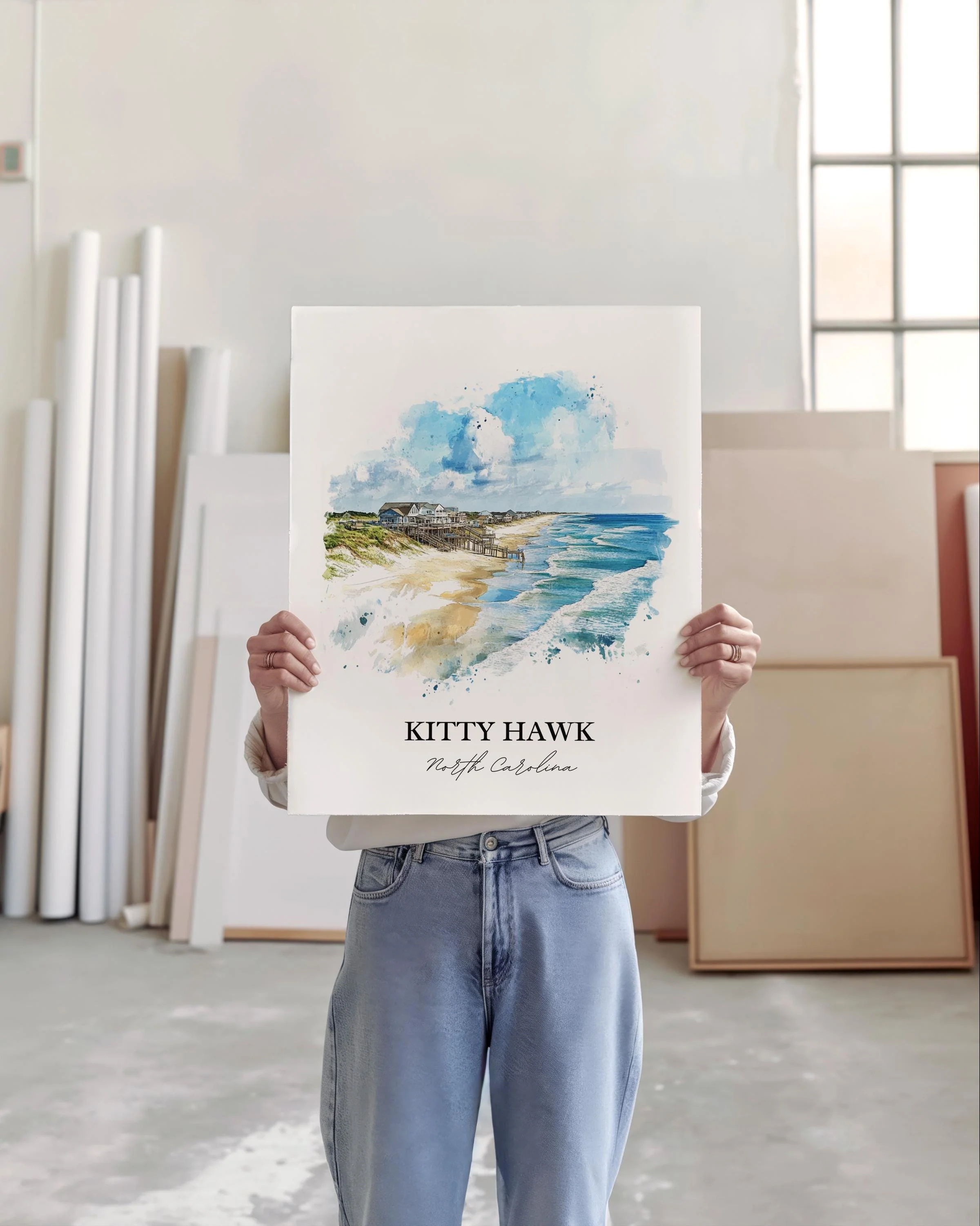 Kitty Hawk, USA – Watercolor Art Print - Image 4