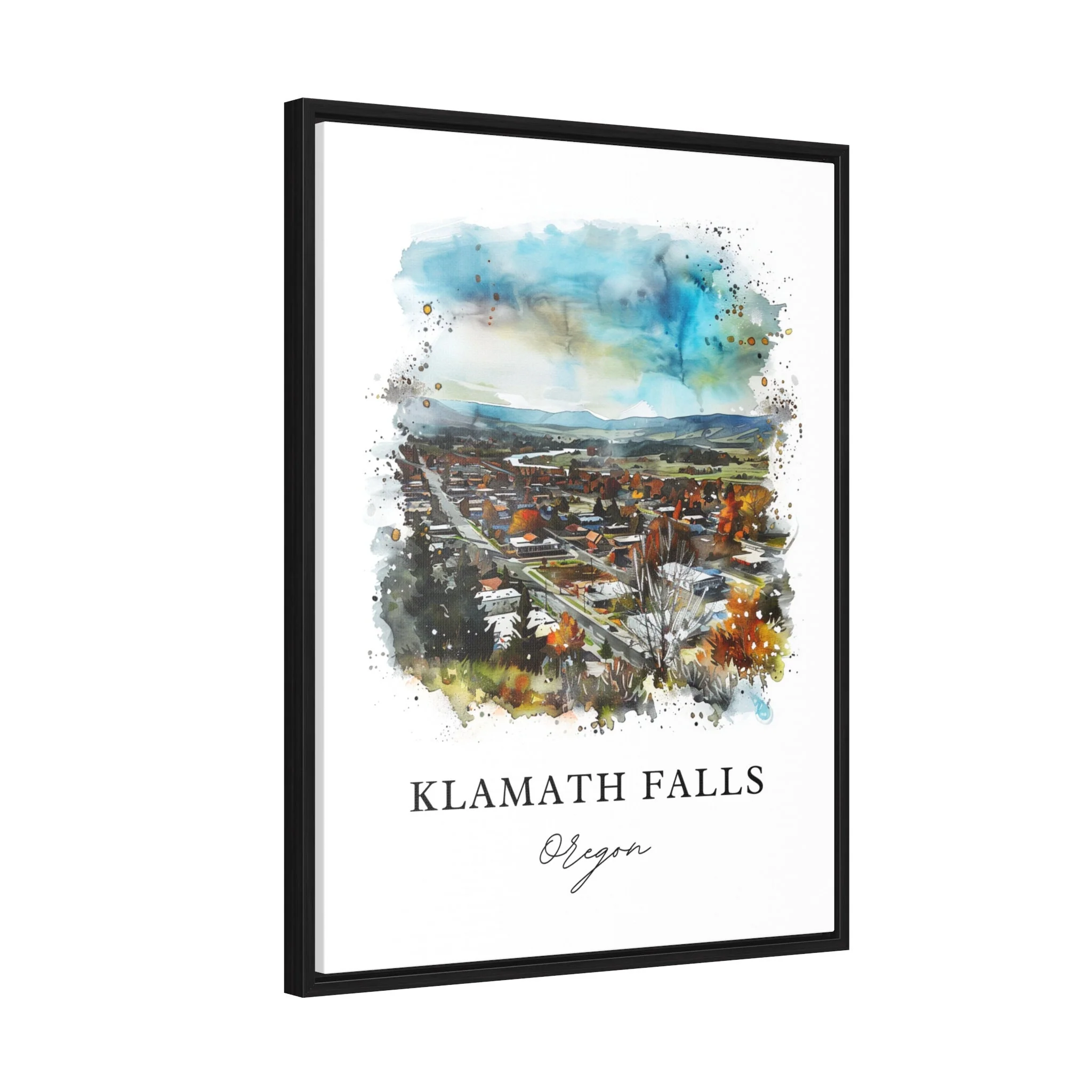 Klamath Falls, USA – Watercolor Art Print - Image 2