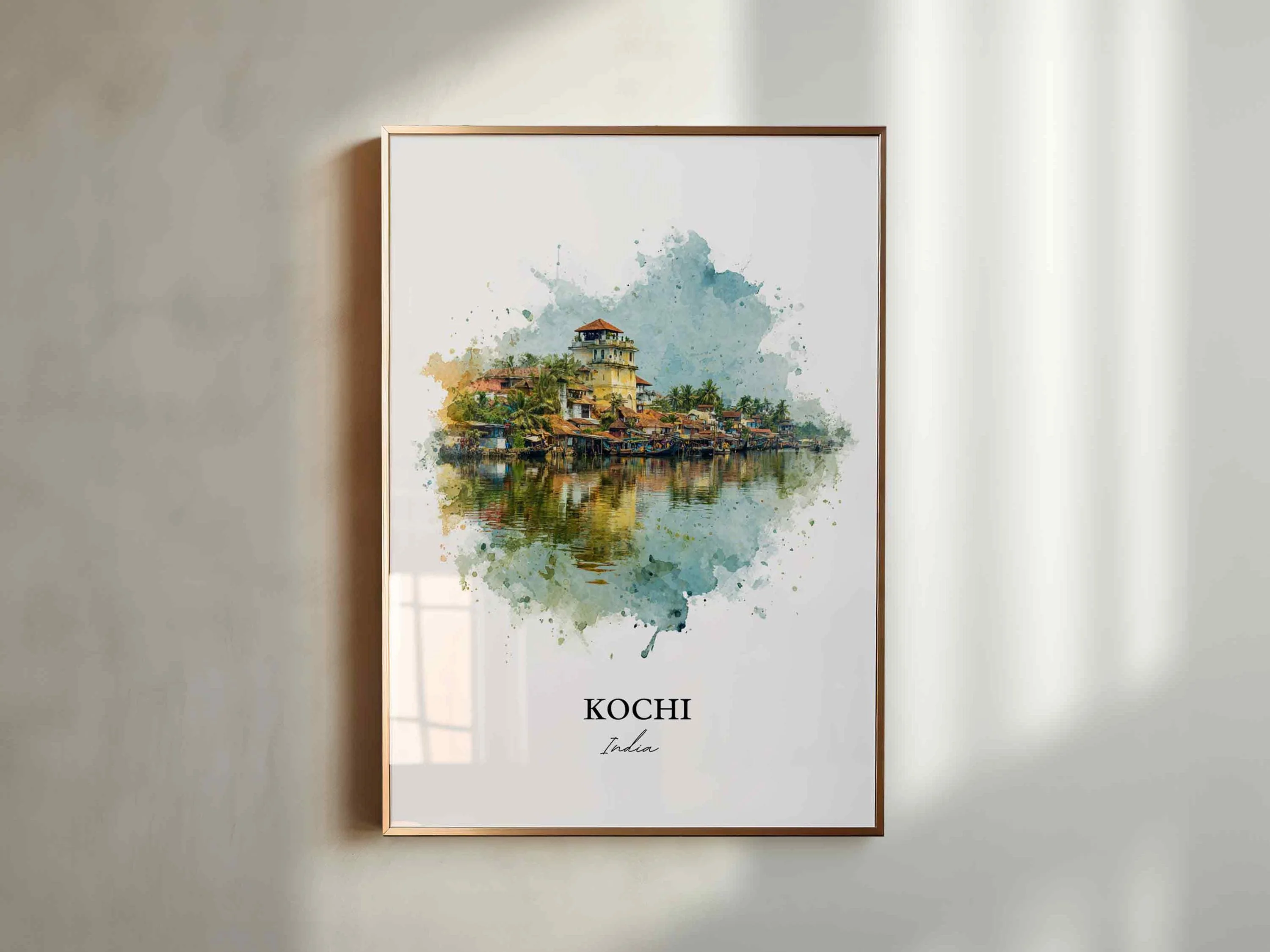 Kochi, Kerala – Watercolor Art Print - Image 2