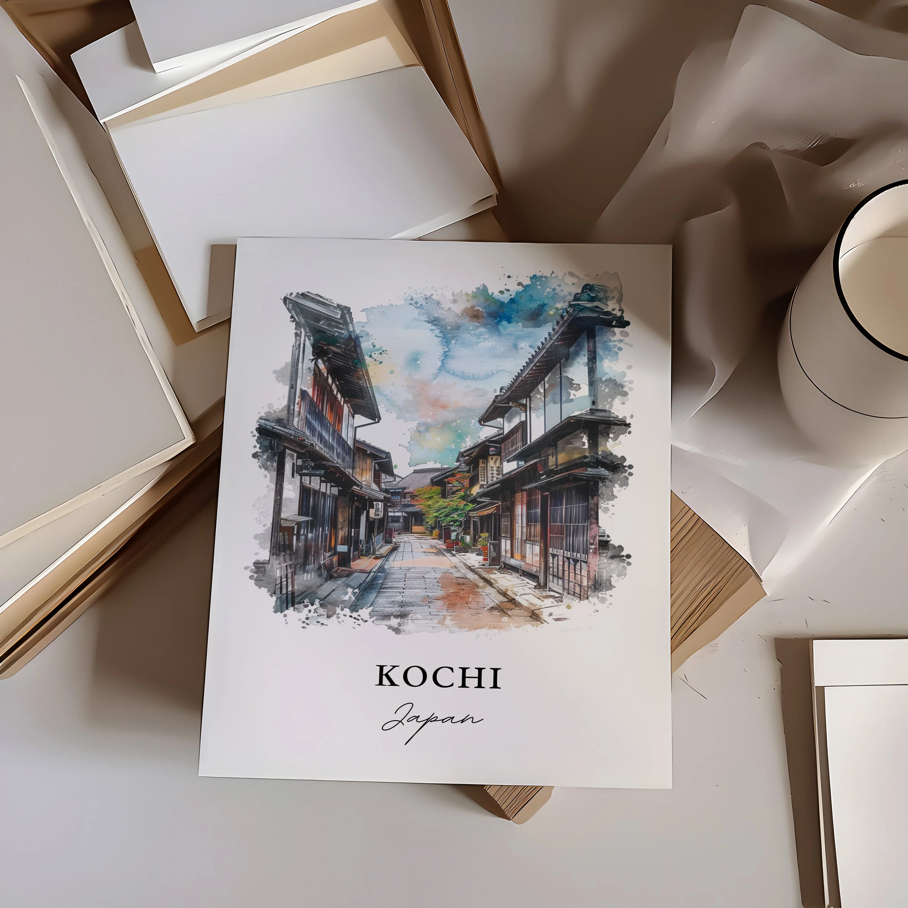 Kochi, Japan – Watercolor Art Print - Image 2