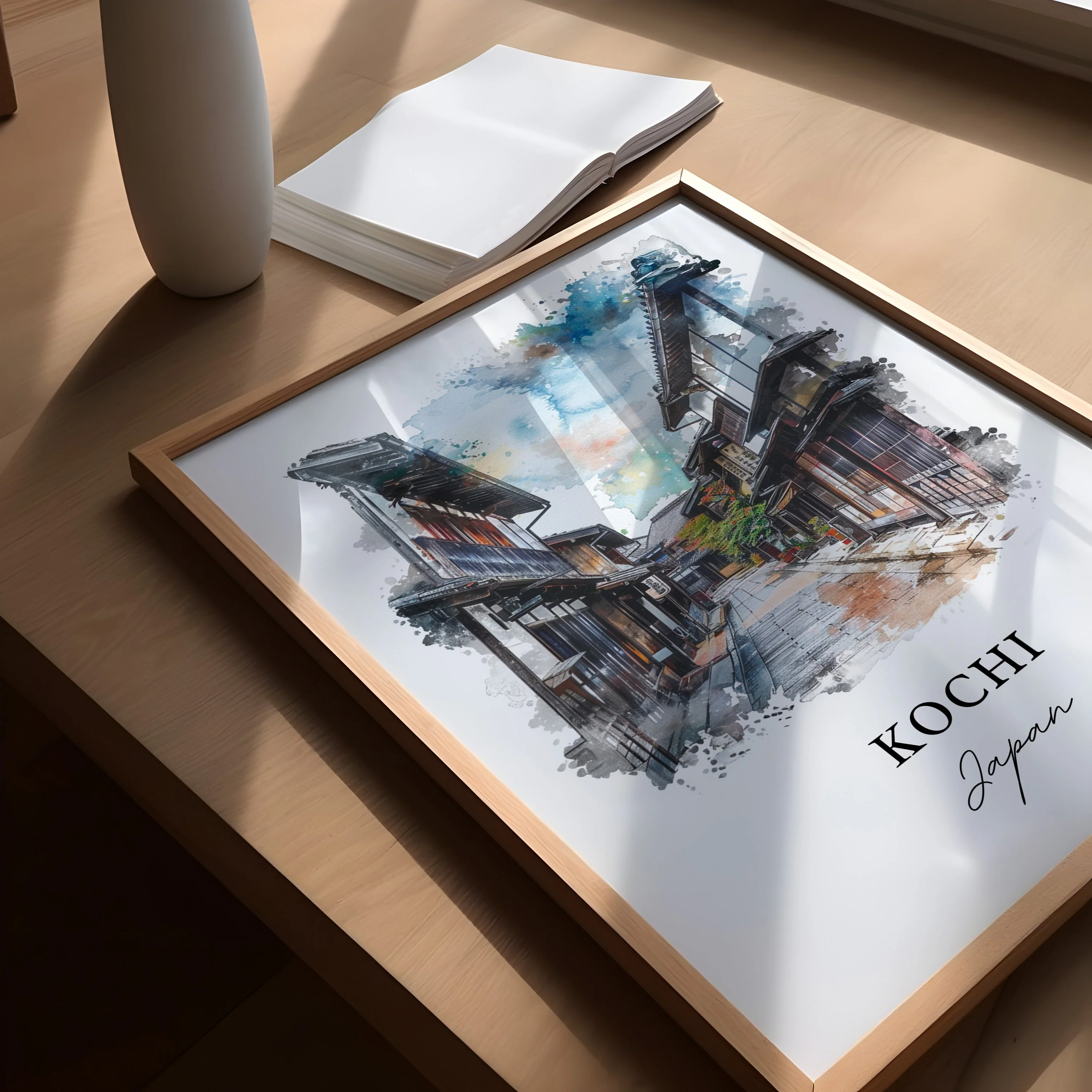 Kochi, Japan – Watercolor Art Print - Image 4